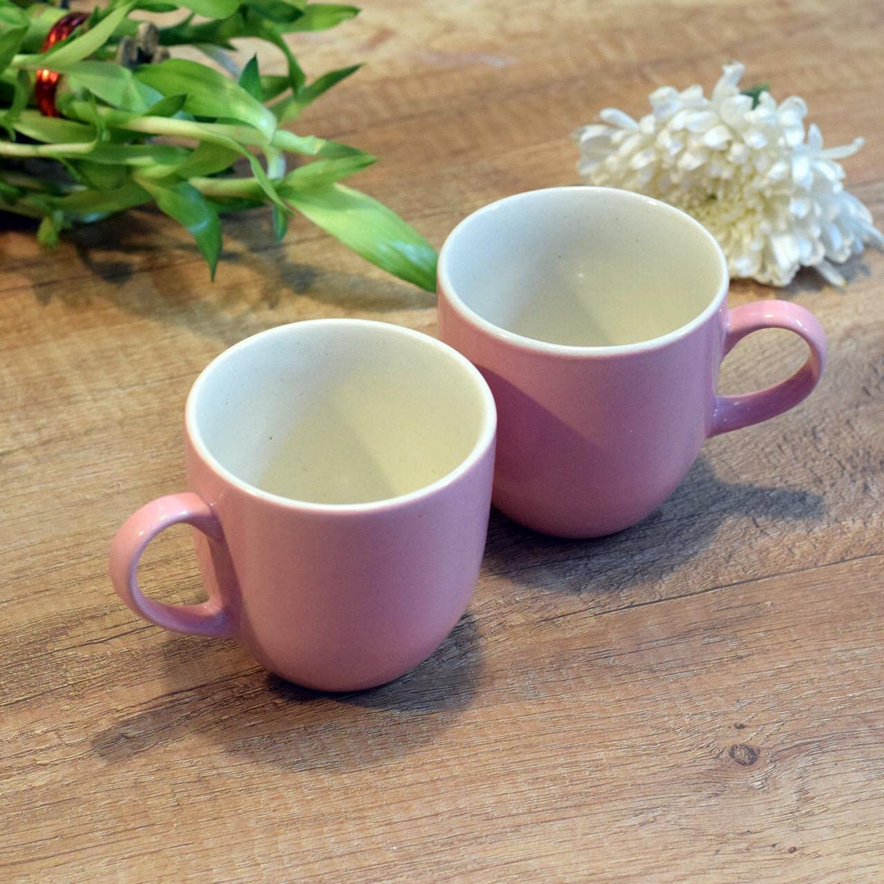 Solid Pink Ceramic Coffee Mug Set Of 6 - 220ml Each | Ceramic Mugs For Coffee, Tea, Milk - Microwave Safe & Dishwasher Safe - Image 2