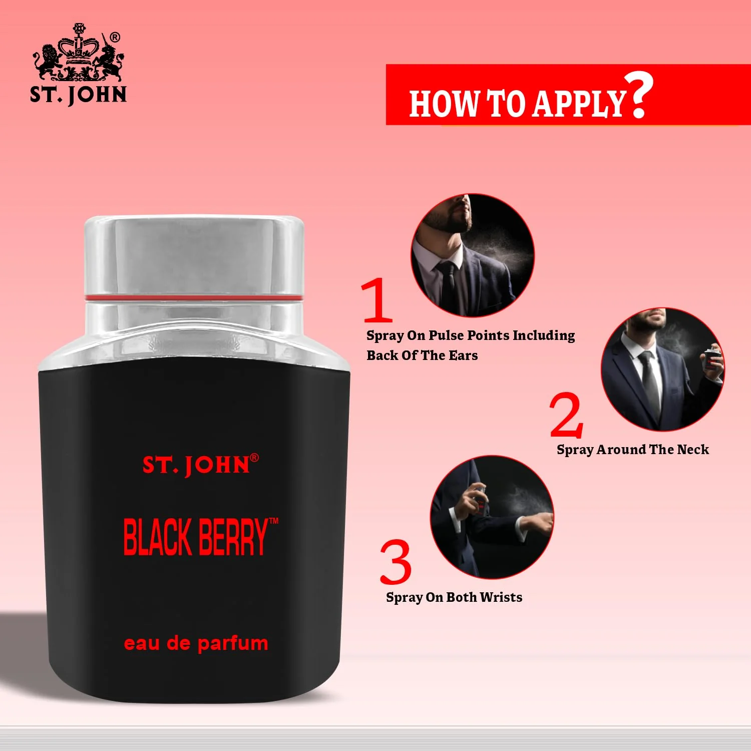 St. john Cobra Blackberry Eau De Perfume 100ml 3.4 Fl.oz. | Long Lasting Date Night Fragrance Body Spray For Men - Image 2