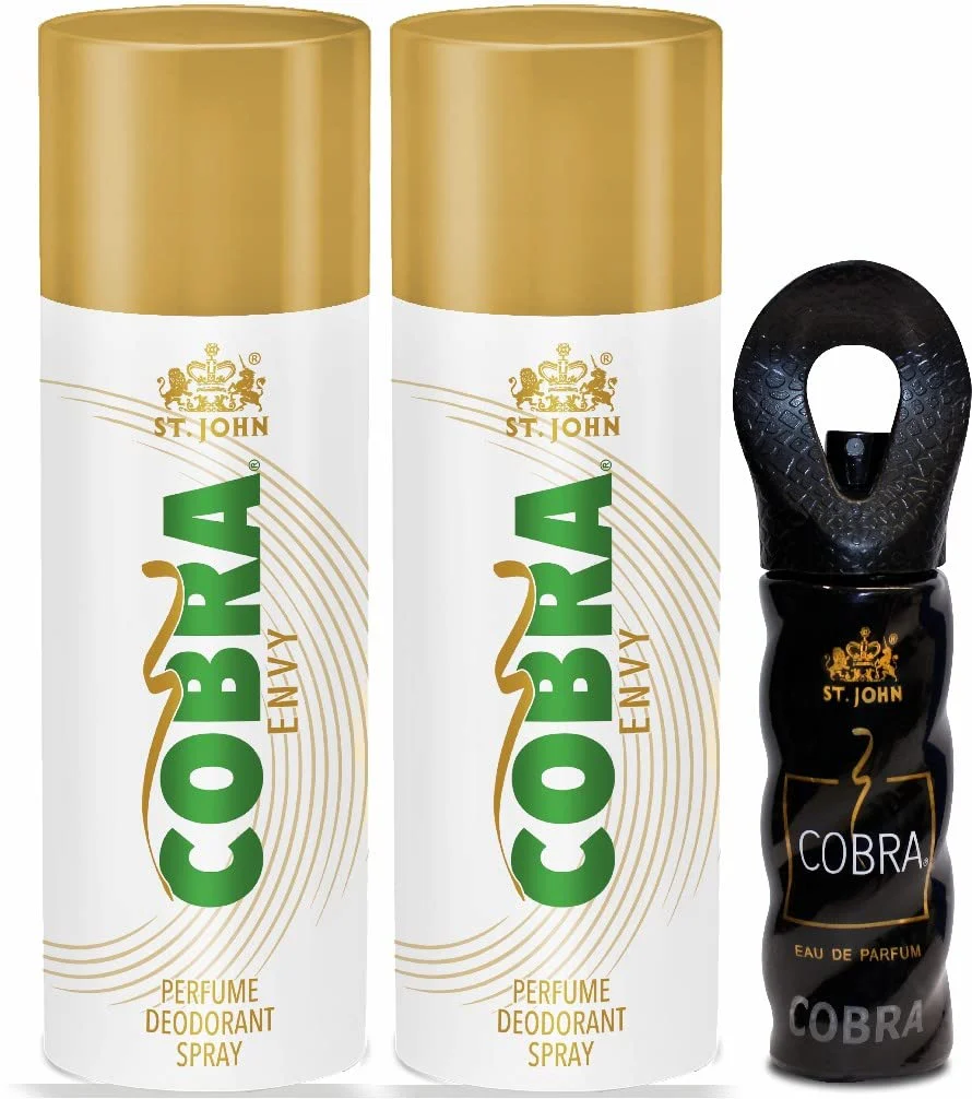 St. John Cobra Envy Perfume Deodorants Spray 300ml 10.1 Fl.oz. & Cobra Eau De Perfume 15ml 0.5 Fl.oz. | Best Gift Set For Men - Image 4