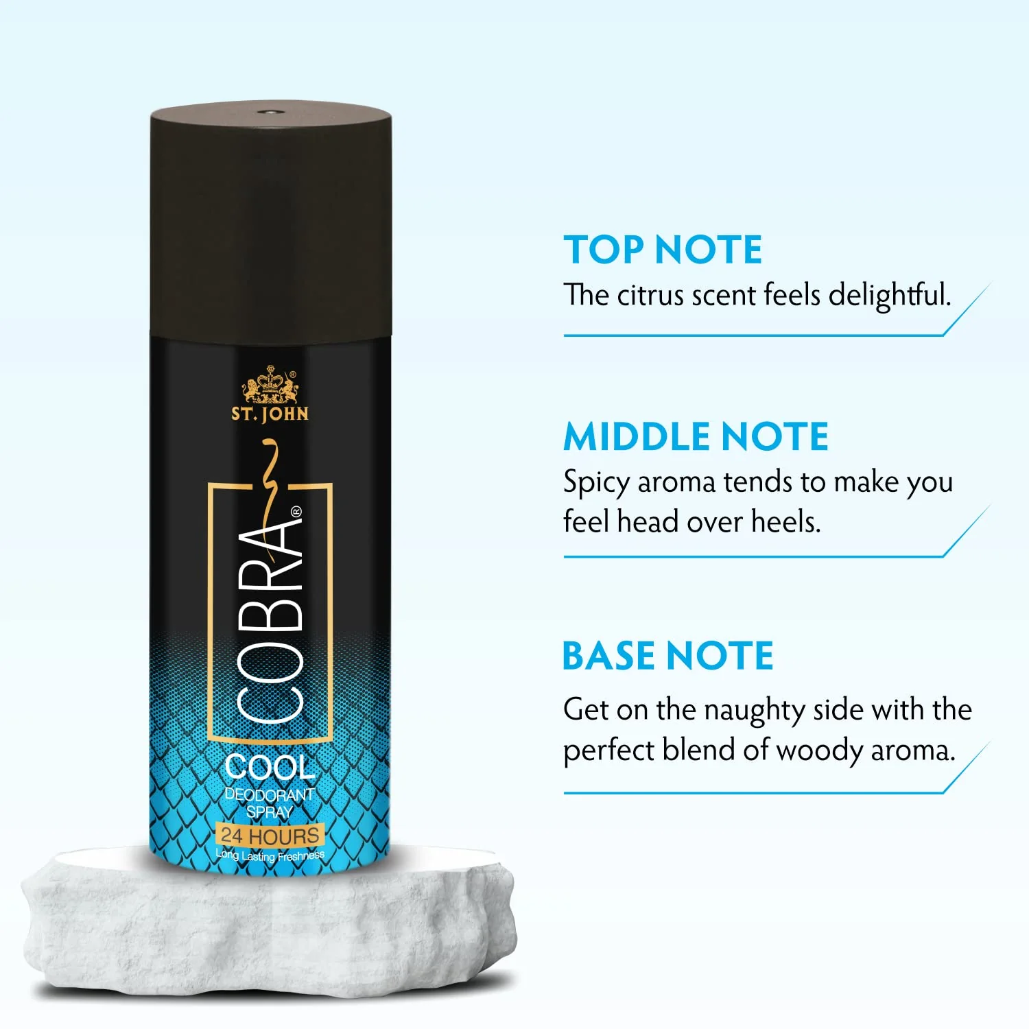 St. john Cobra Live, Cool, Sport Deodorant Spray 450ml 15.2 Fl.oz. & Cobra Eau De Perfume 30ml 1.0 Fl.oz. Pack Of 4 | Perfect Gift Set For Unisex - Image 2