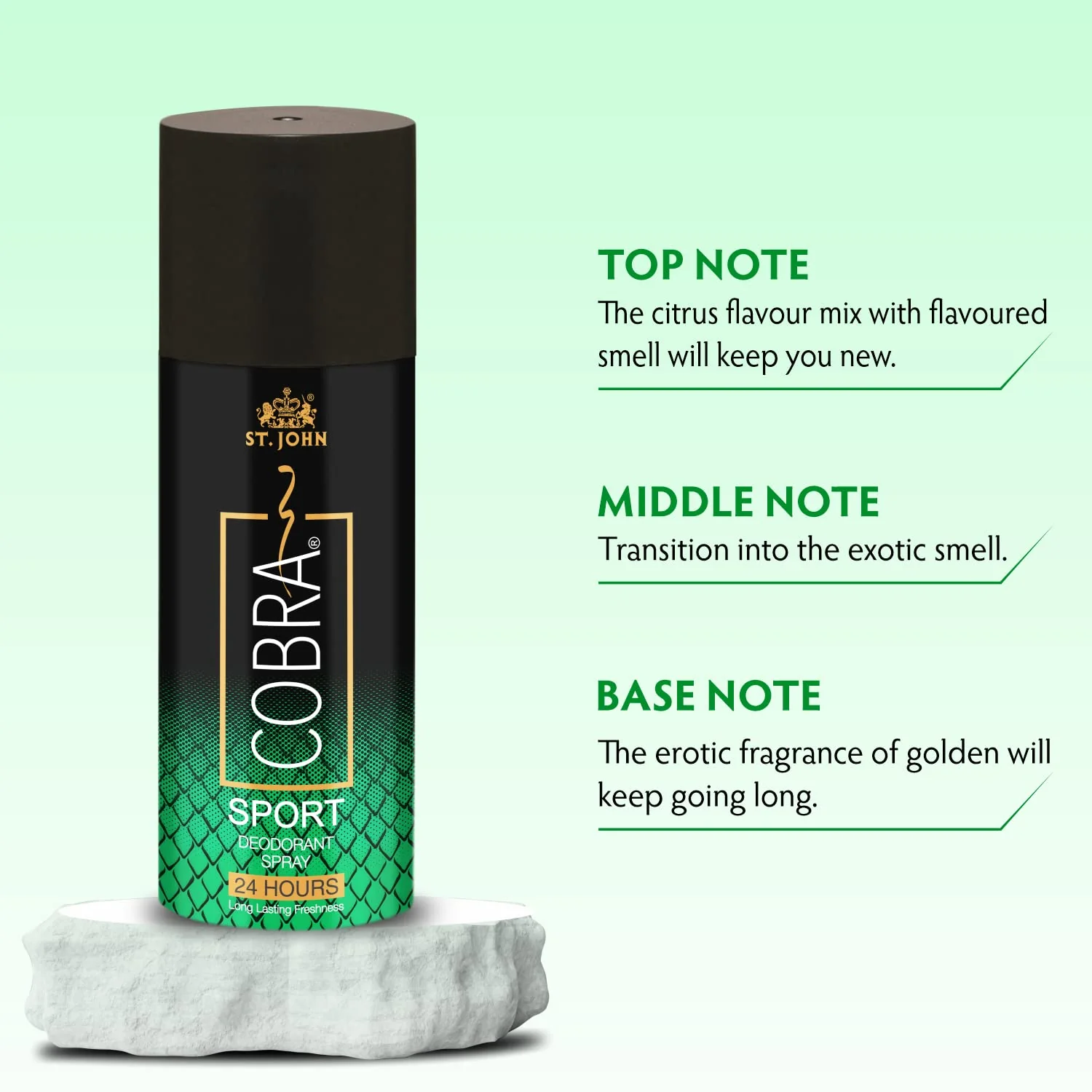 St. john Cobra Live + Live + Cool & Sports Deodorant Body Spray 600ml 20.2 Fl.oz. Pack Of 4 | Perfect Gift Set Perfume For Men & Women - Image 4