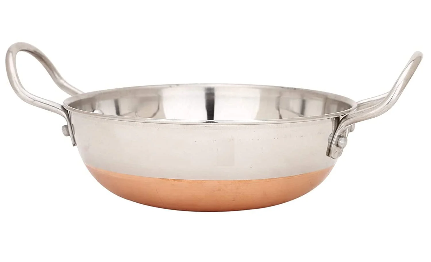 Stainless Steel Copper Bottom Kadhai, 4 Liters - Bottom Pot Pans For Frying - Copper Bottom | Attractive Color & Design - Image 2