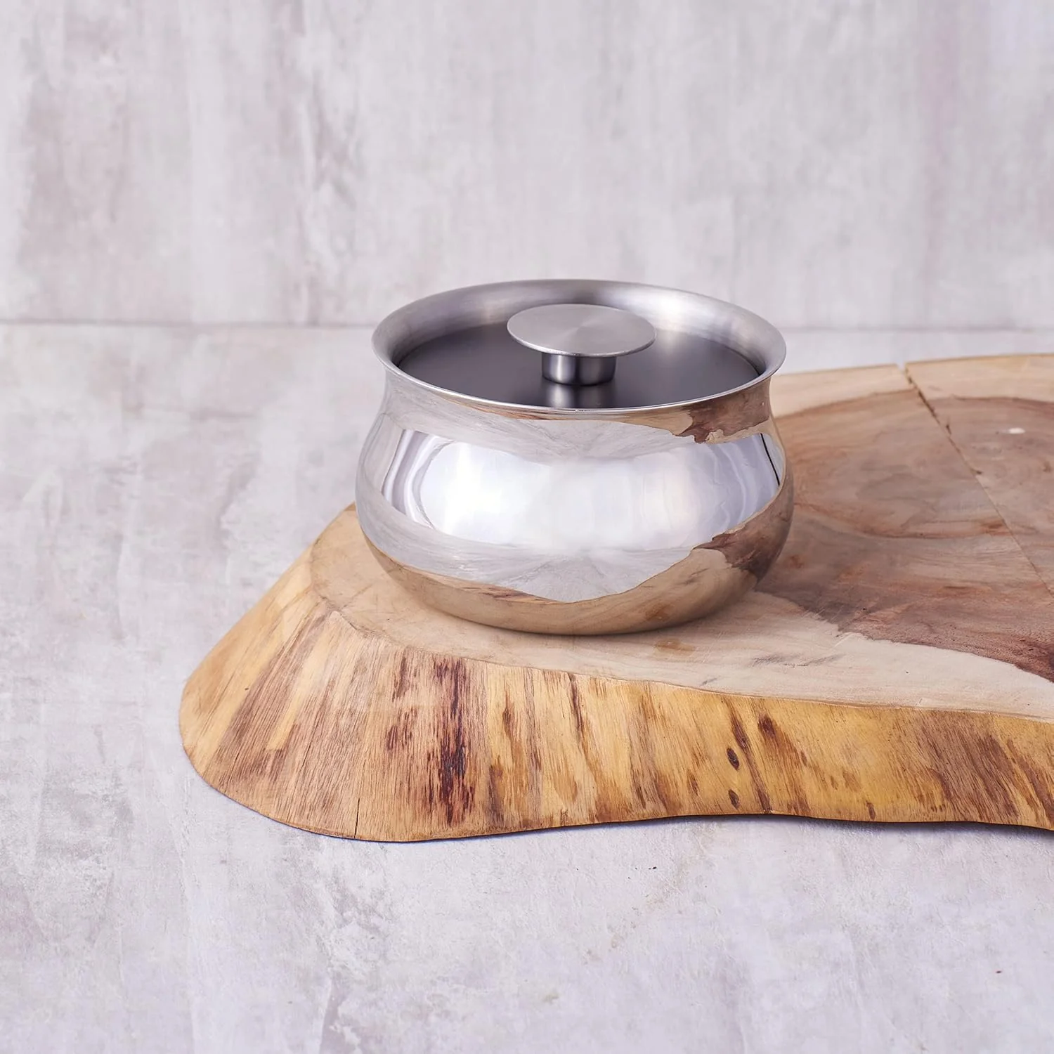 Stainless Steel Double-Walled Serving Bowl With Lid | Corporate Gifting For Diwali -  Stainless Steel Donga | Dal, Curry Serving Bowl - Medium Bowl With Lid - Serve Ware, Dinnerware & Tableware - Image 3