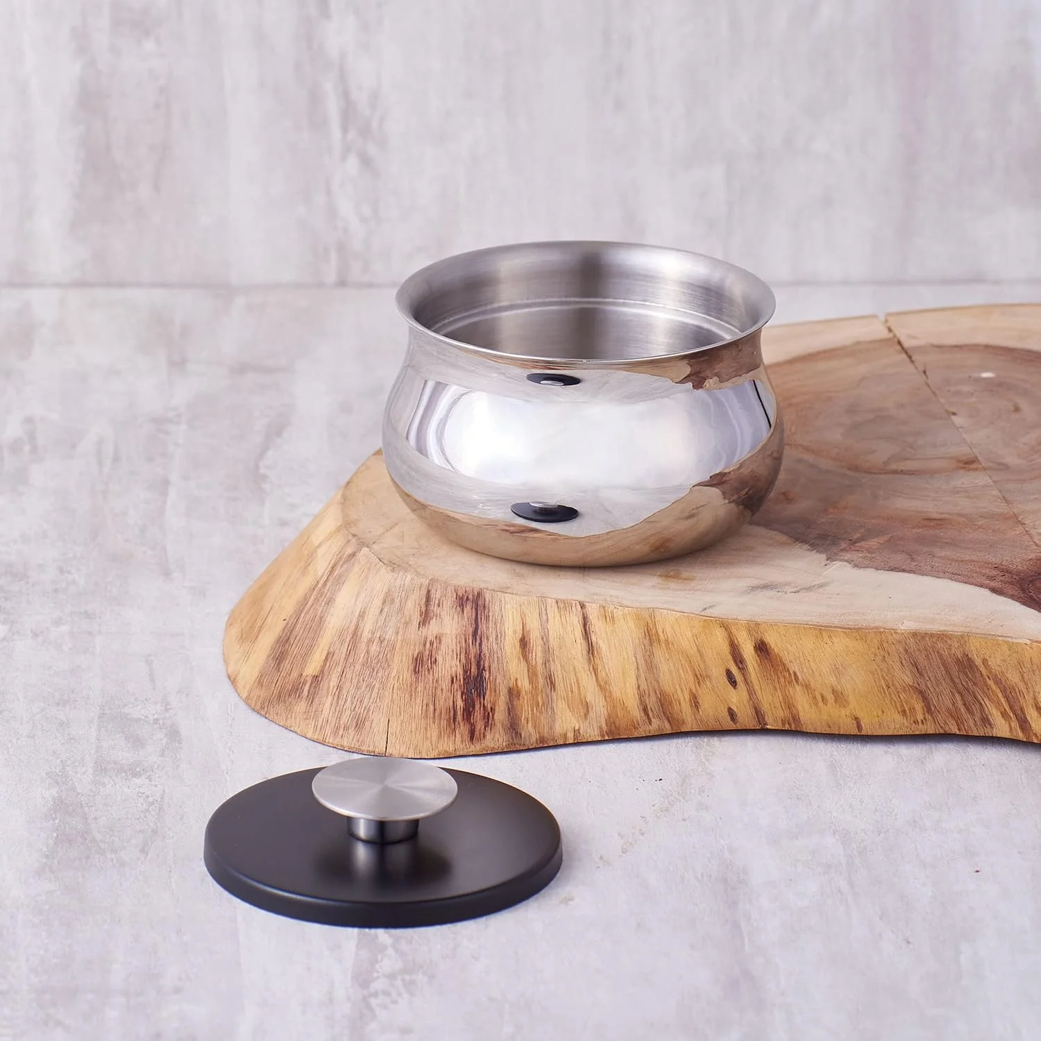 Stainless Steel Double-Walled Serving Bowl With Lid | Corporate Gifting For Diwali -  Stainless Steel Donga | Dal, Curry Serving Bowl - Medium Bowl With Lid - Serve Ware, Dinnerware & Tableware - Image 5