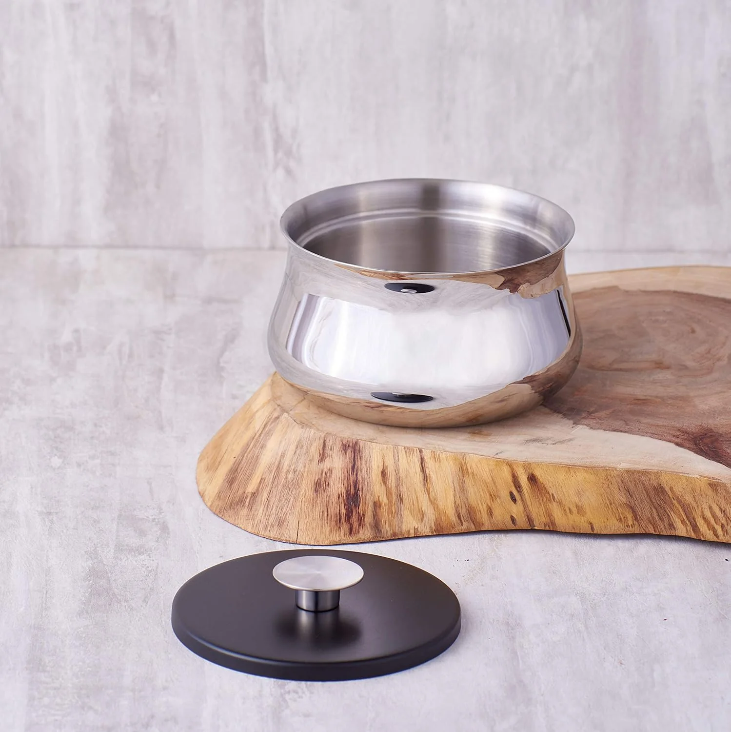 Stainless Steel Double-Walled Serving Bowl With Lid - Stainless Steel Donga | Dining Table Bowl - Curry, Rice, Sabzi Serving Bowl | Extra Small Bowl With Lid - Serve Ware, Dinnerware & Tableware - Image 3