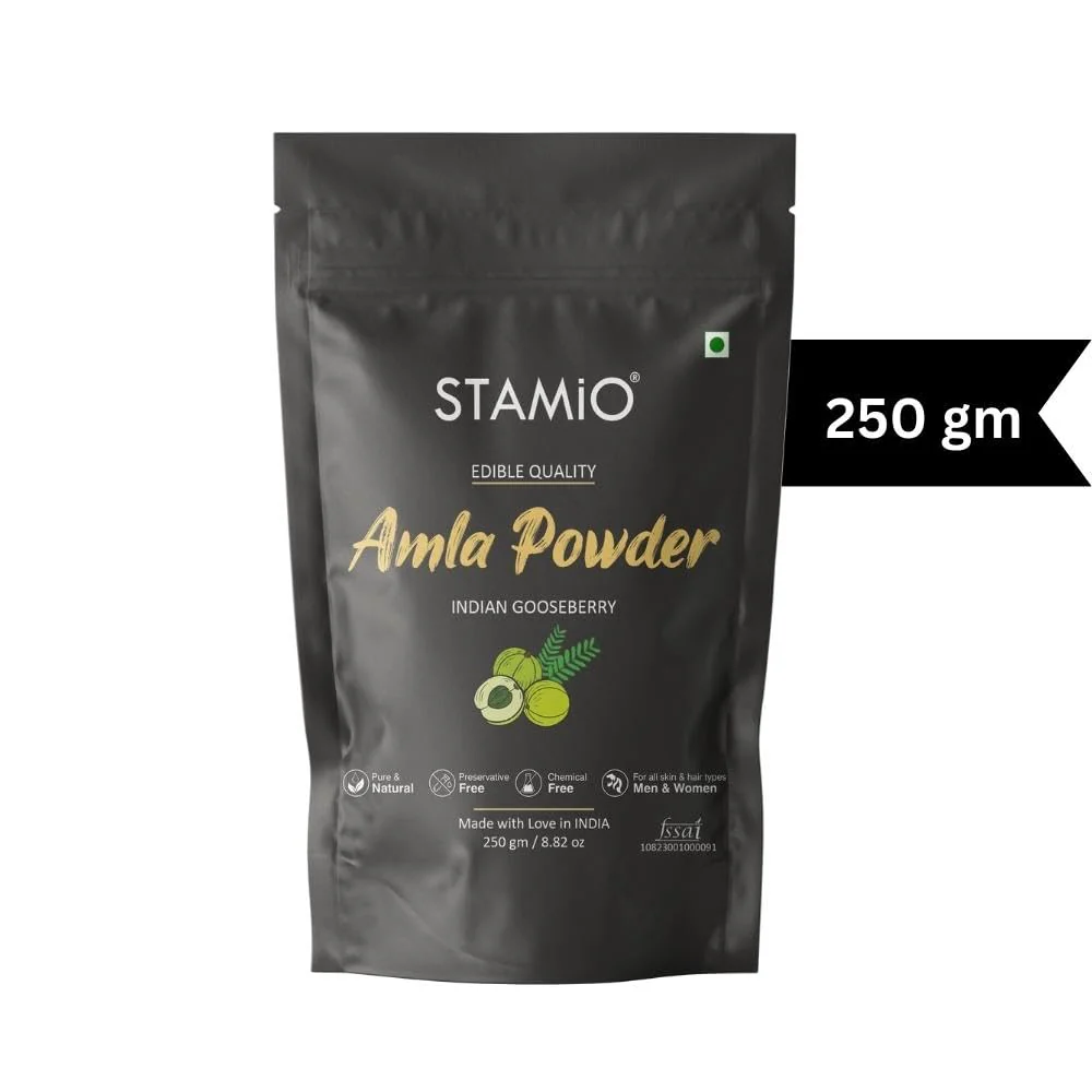 Stamio Amla Powder Pure Seedless Indian Gooseberry Sun Dried Phyllanthus Emblica Fruit | 250gm 0.5lbs - Image 5