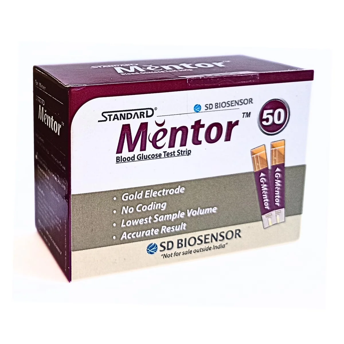 Standard Mentor Blood Glucose Test Strips (Pack of 50) - Glucometer Strips - Image 6