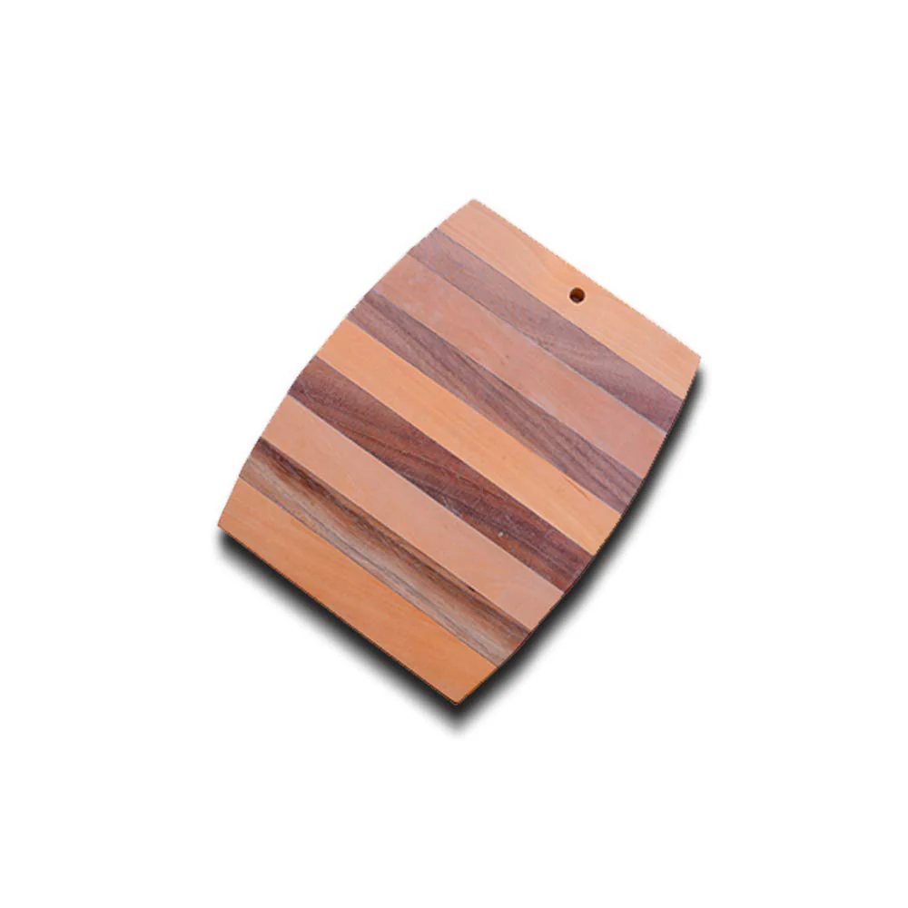 Striped Wooden Chopping & Cutting Board For Chopping Vegetables, Fruits, Meat, Serving Platter - Striped Wooden Rectangle Chopping Board, Brown - Image 5