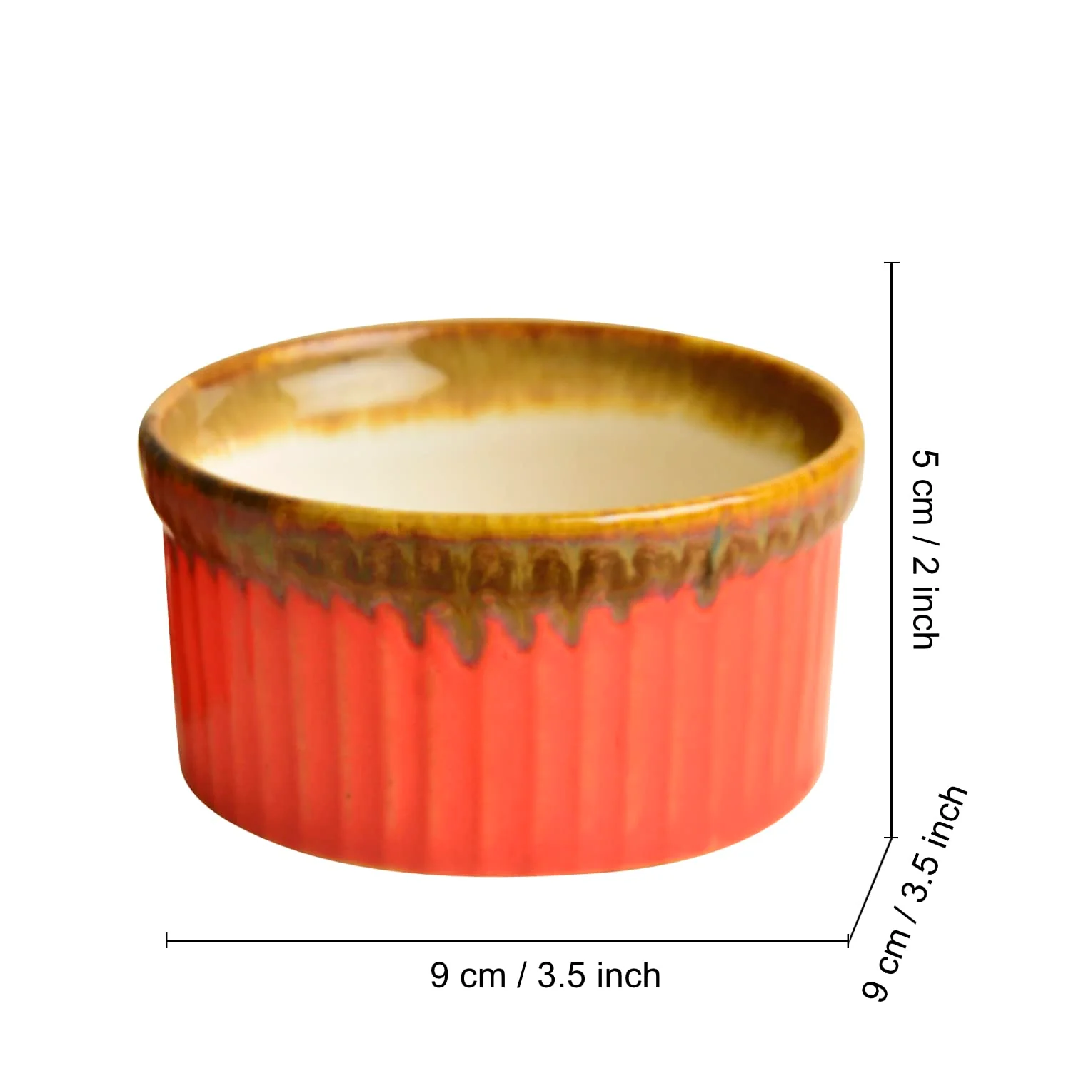 Studio Pottery Ceramic Dinner Dessert Serving Bowls Set Of 2 - Pink, 150ml Each | Dip Bowls - Chutney Bowls - Image 4