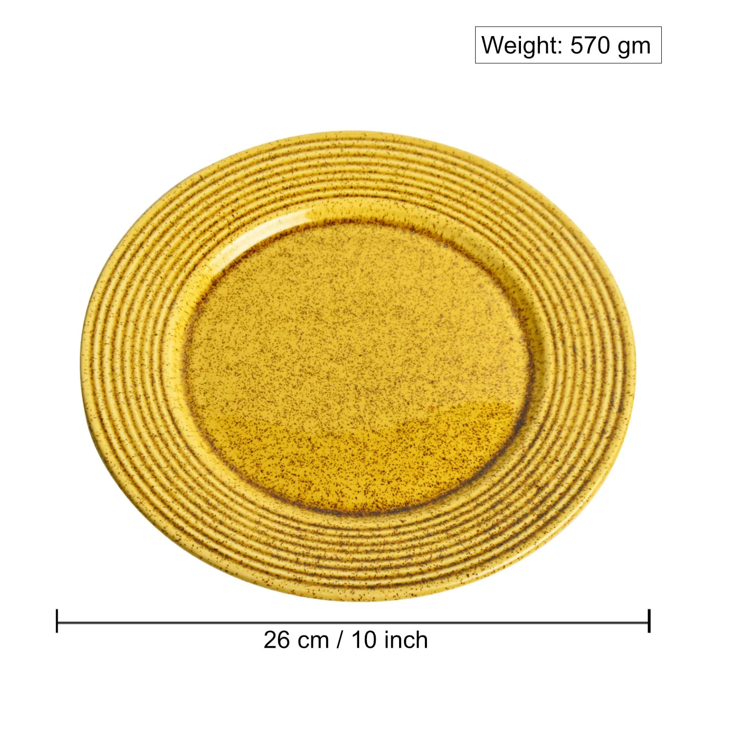 Studio Pottery Ceramic Dinner Serving Plates Set Of 6 - Mustard Yellow, Diameter: 11 Inches | Full Plates - Ceramic Platter - California Spring Bloom - Image 5