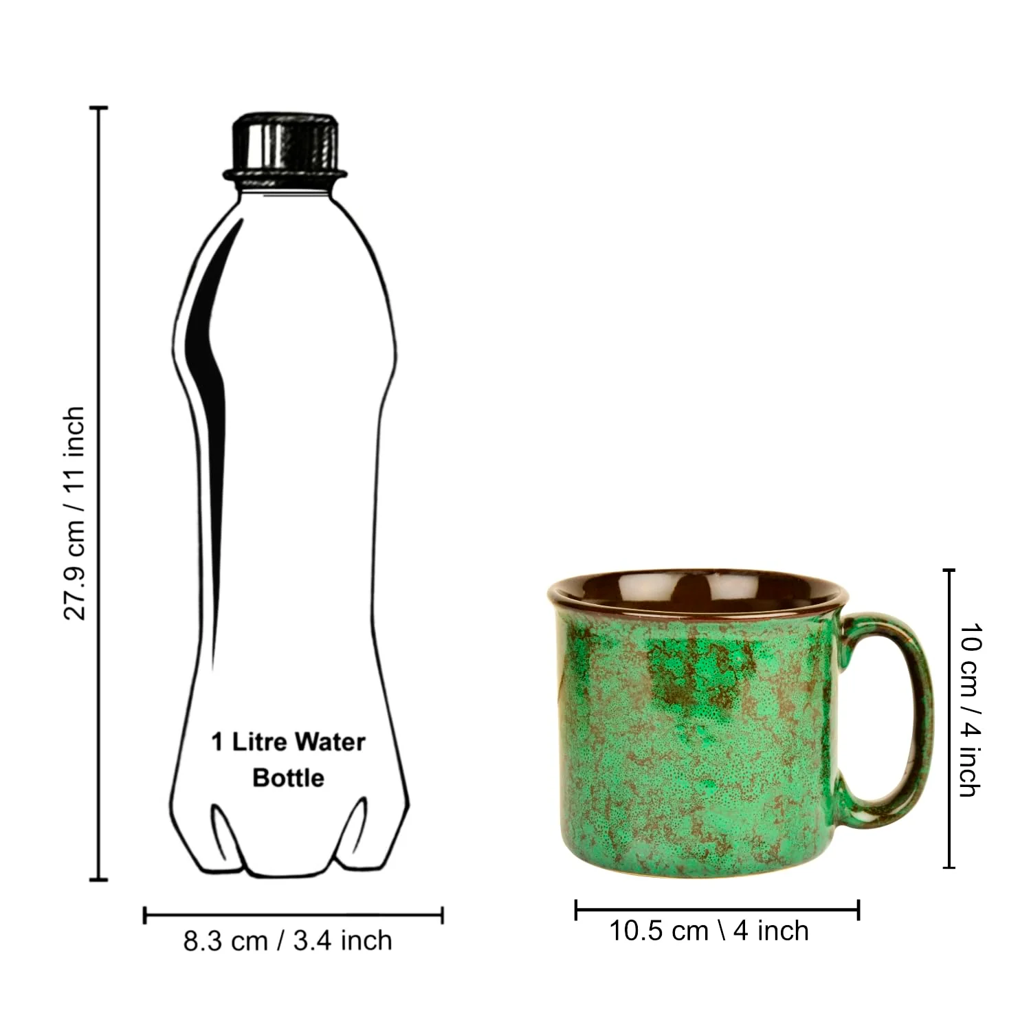 Studio Pottery Ceramic Maggi Bowl Or Mug With Handle 550ml, Emerald Green | Jumbo Ceramic Coffee & Tea Mug - Cereal Bowl | Big Milk Mug - Large Beer Mug - Gift For Him - Image 6