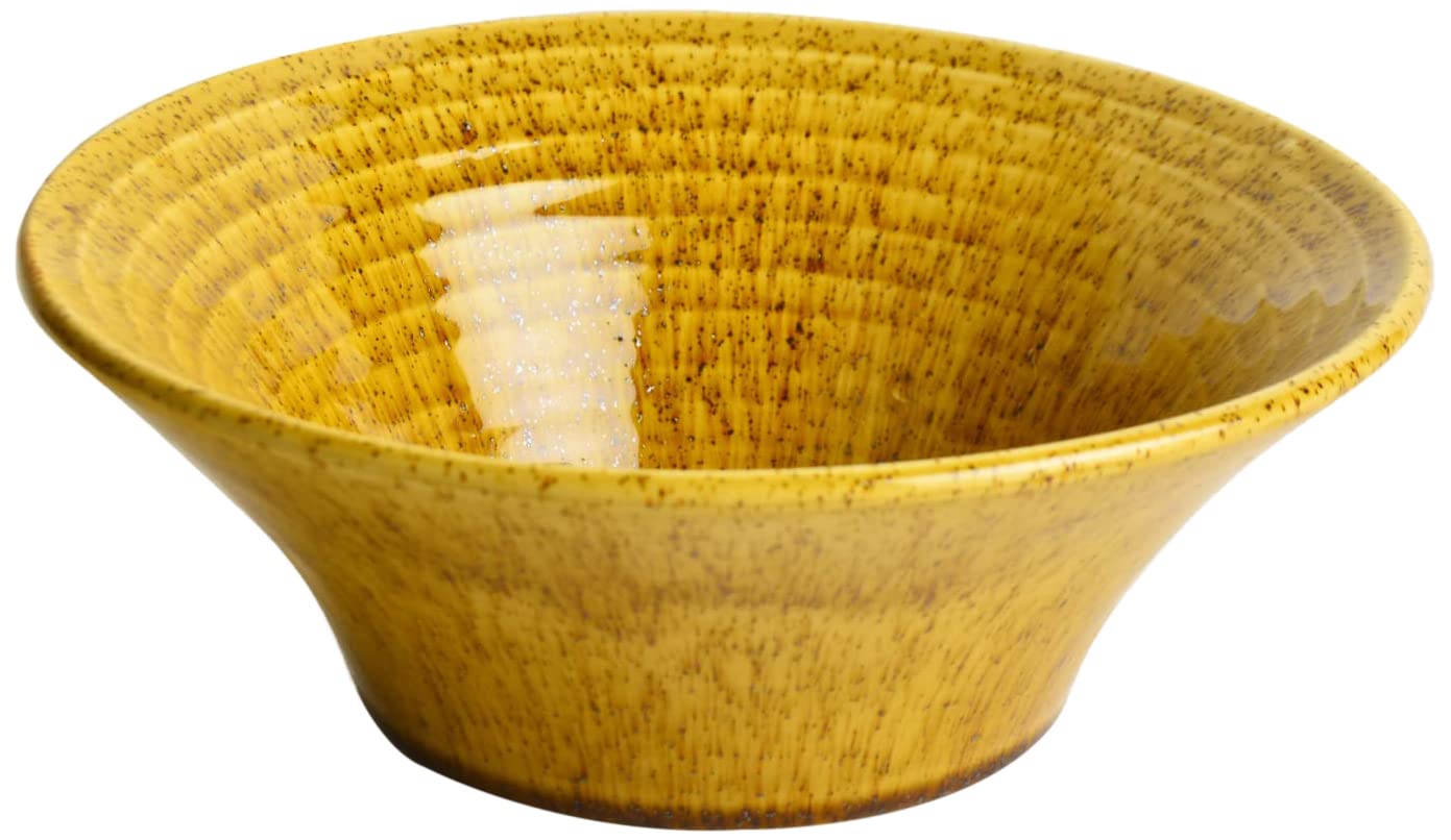 Studio Pottery Ceramic Serving Bowl - Mustard Yellow, Diameter - 20 Cm, 850ml | Vegetable & Pasta Serving Bowl - Rice & Salad Bowl | Snack Bowl - California Spring Bloom - Image 3