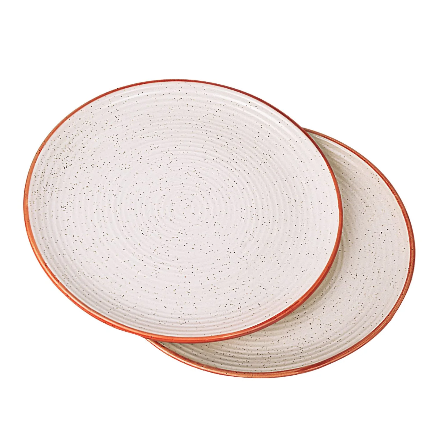 Studio Pottery Ribbed Ceramic Dinner Serving Plates Set Of 2 - Off White, Diameter: 10 Inches | Full Plates - Ceramic Platter - Fiesta Of Hope Collection - Image 2