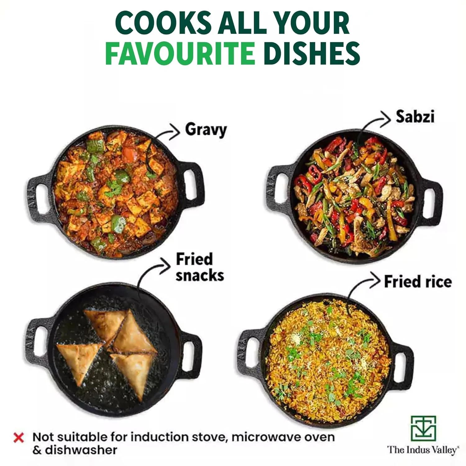 Super Smooth Cast Iron Kadai For Deep Frying With Strong Handles - Very Small, 17.8cm, 7 Inch, 1 Liter, 1.1 Kg | Naturally Nonstick, 100% Pure & Toxin-Free, No Chemical Coating - Image 8
