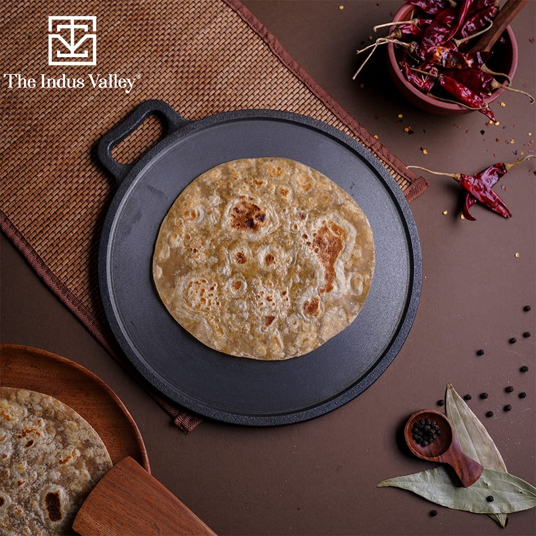 Super Smooth Cast Iron Tawa For Dosa, Chapathi - 27.9cm, 11 Inch, 2.7 Kg | Induction Friendly, Naturally Nonstick, Pre-Seasoned Tawa, 100% Pure & Toxin-Free, No Chemical Coating - Image 2