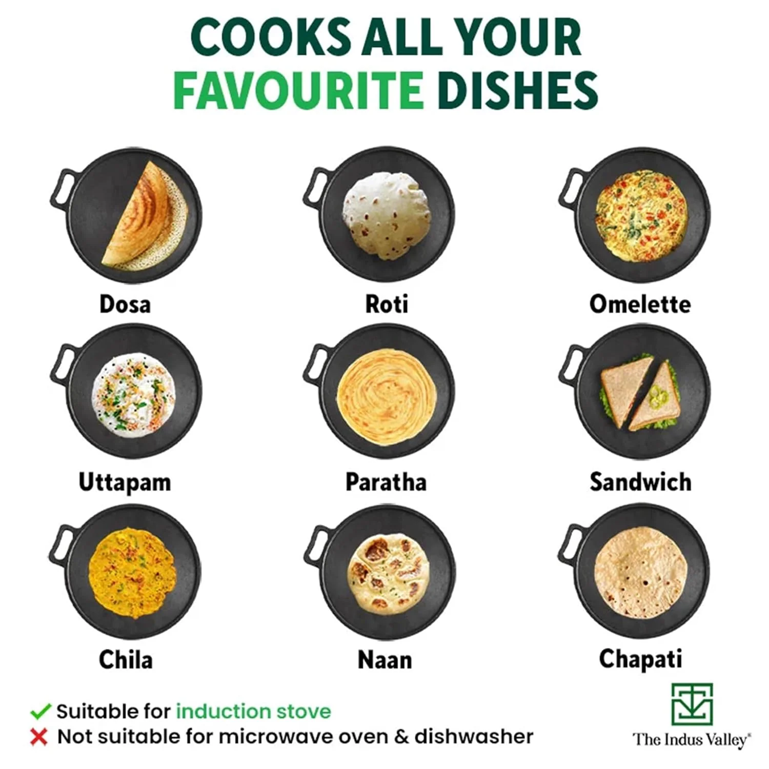 Super Smooth Cast Iron Tawa For Dosa, Chapathi + Free Wooden Spatula - 30.4cm, 12 Inch, 3.1 Kg | Induction Friendly, Naturally Nonstick, 100% Pure & Toxin-Free, No Chemical Coating - Image 7