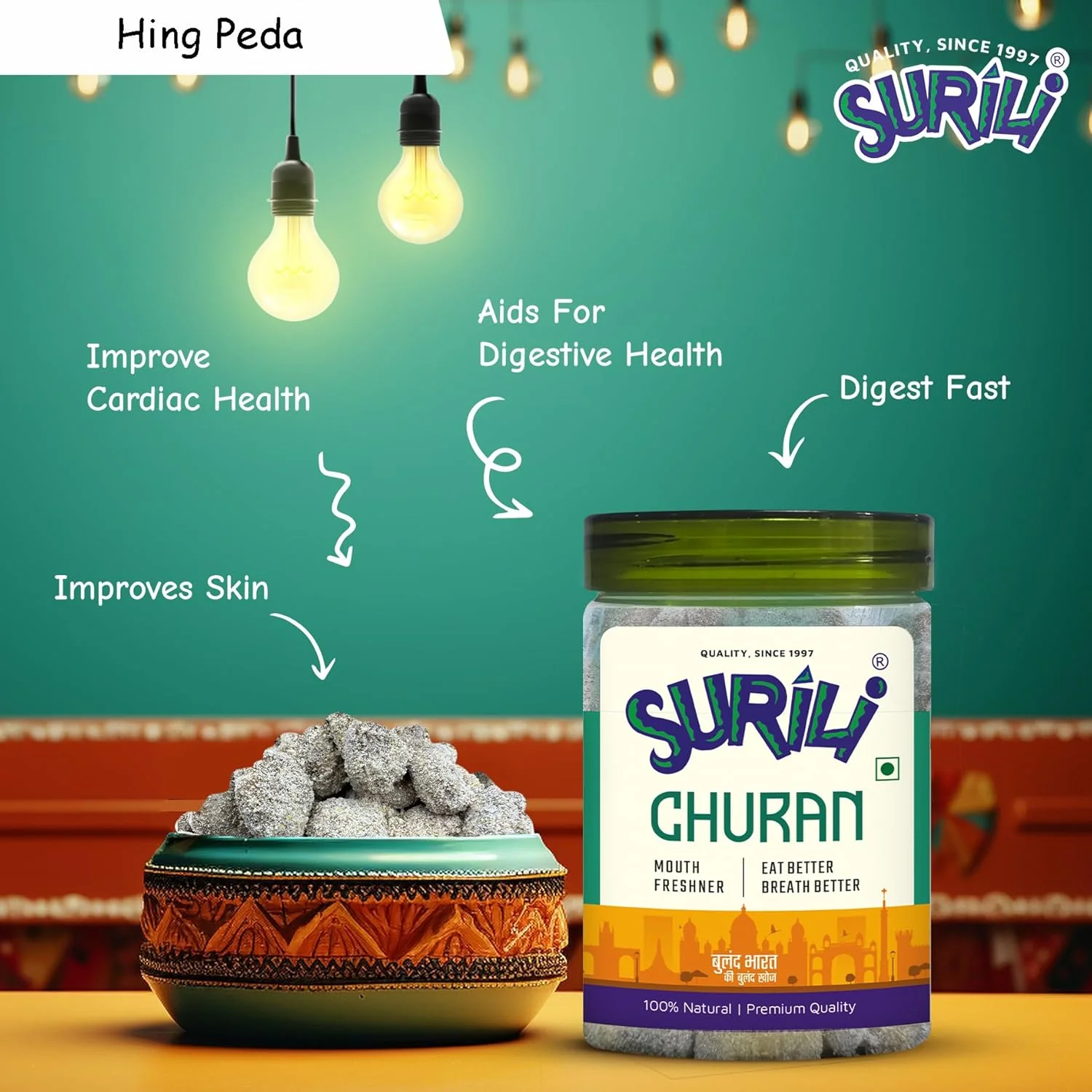 Surili Hing Peda After Meal Mouth Freshener Candy Tin Jar 250gram, - Image 2