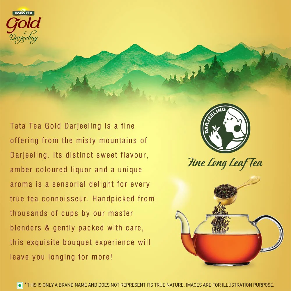 Tata Tea Gold Darjeeling Fine Long Leaf Tea - 75gm, 2.6 Ounce | Rich & Aromatic Chai Black Tea - Distinct Sweet Flavour | Medium Caffeine Chai Patti - Image 3