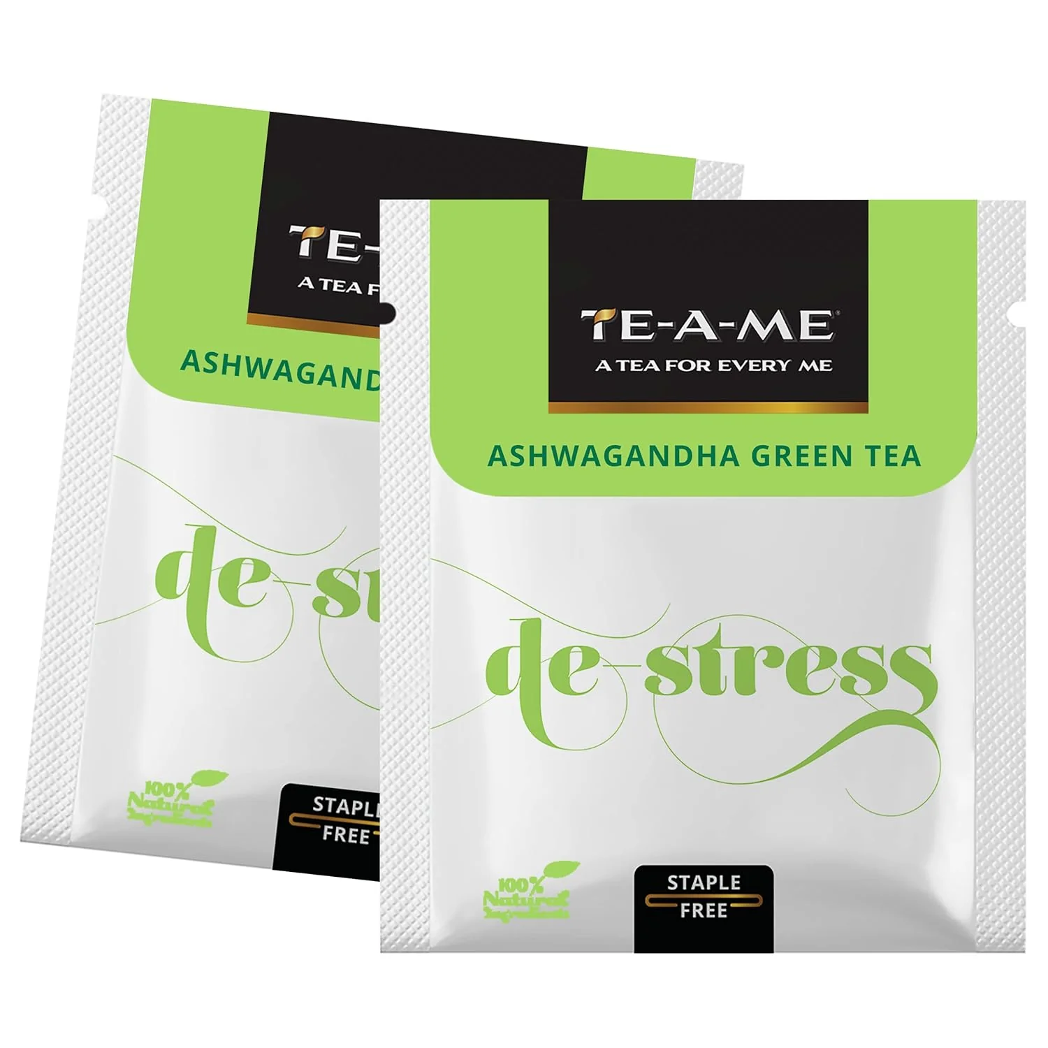 TE-A-ME Ashwagandha De-Stress Green Tea - Pack Of 3 X 25 Tea Bags | Reduces Stress & Anxiety - Goodness Of 10 Natural Ingredients - Image 3