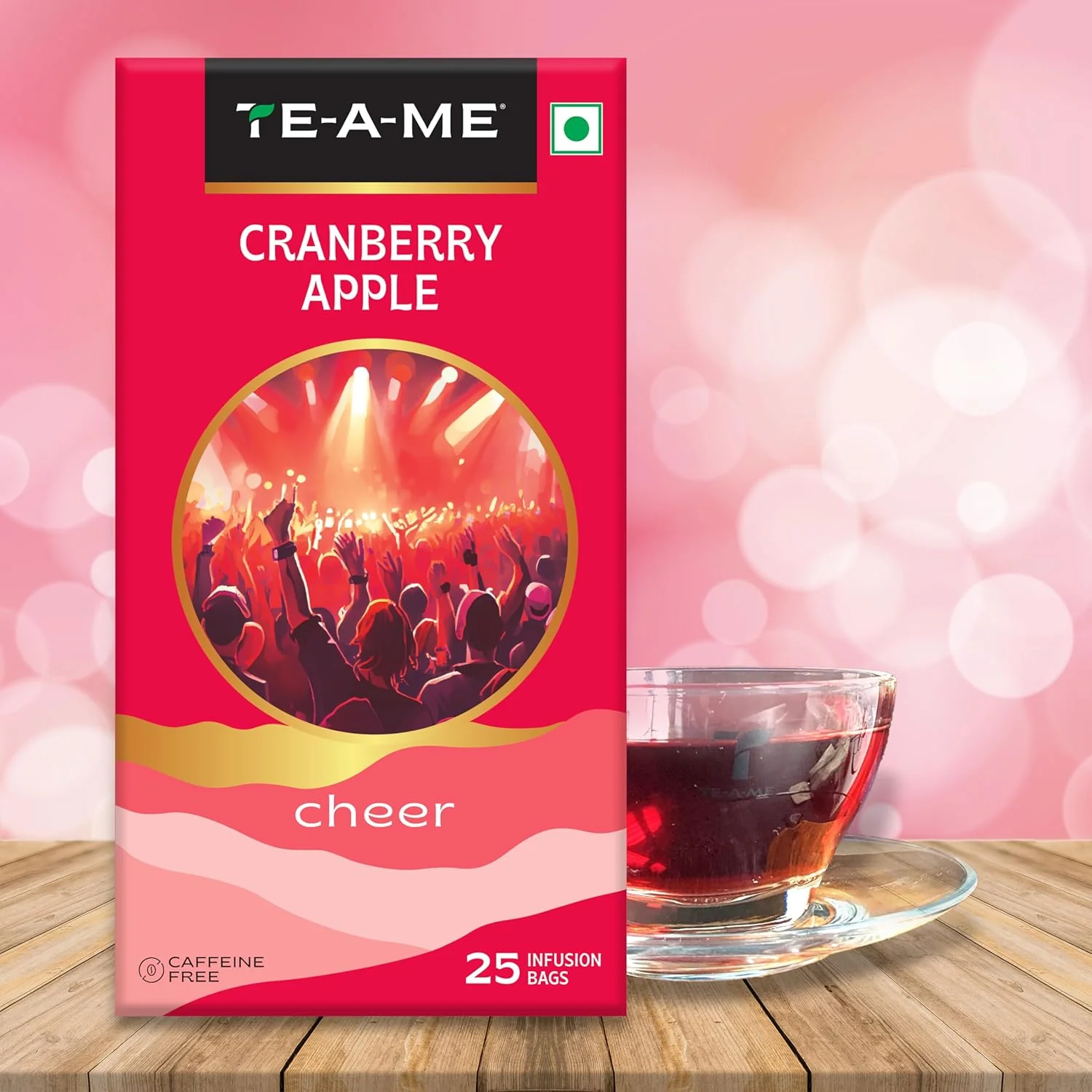 TE-A-ME Cranberry Apple Cheer Tea - Pack Of 4 X 25 Infusion Tea Bags | Reduces Wrinkles, Fine Lines - Caffeine Free, Sugar Free | Enjoy Hot Or Cold Tea - Image 3