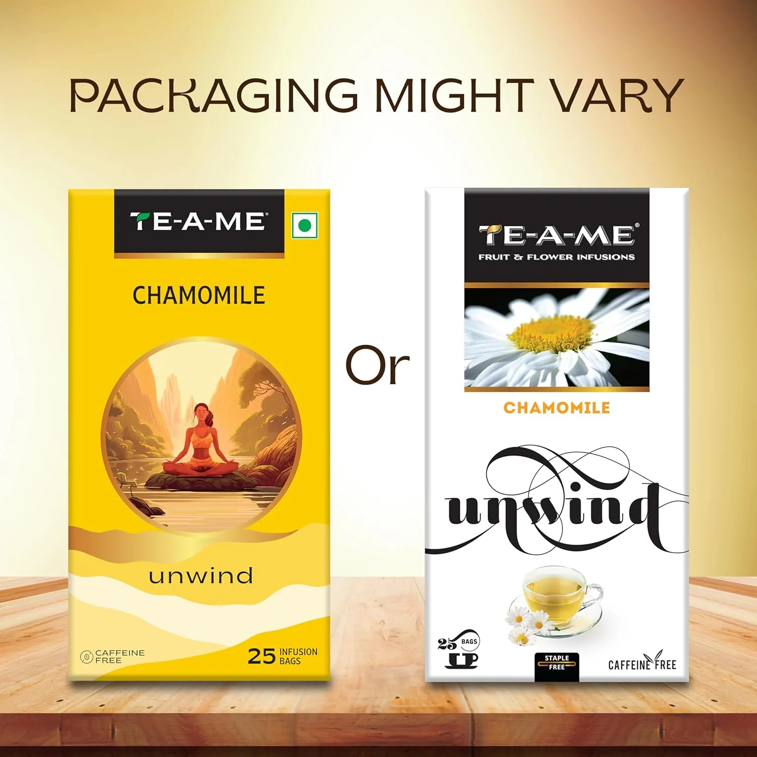 TE-A-ME Unwind Chamomile Tea - Pack Of 2 X 25 Infusion Tea Bags | Chamomile Tea For Good Sleep - Caffeine Free, Biodegradable | Packaging Might Vary - Image 2