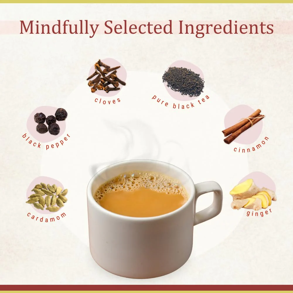 Tea And Twigs Strong Masala Tea - 200gm, 7.05 Ounce | Premium Second Flush CTC Black Tea & 100% Natural Spices - Kadak Masala Chai | Medium Caffeine Assam Tea - Image 2