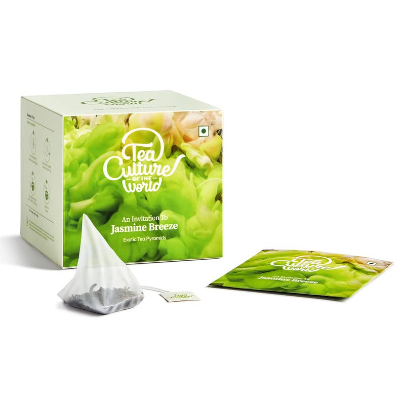 Tea Culture Of The World Jasmine Breeze Green Tea - Pack Of 2 X 16 Tea Bags | Made With Whole Leaf Green Tea, Natural Jasmine Flowers - Pure Elegance, Smooth & Floral | High Caffeine - Image 2