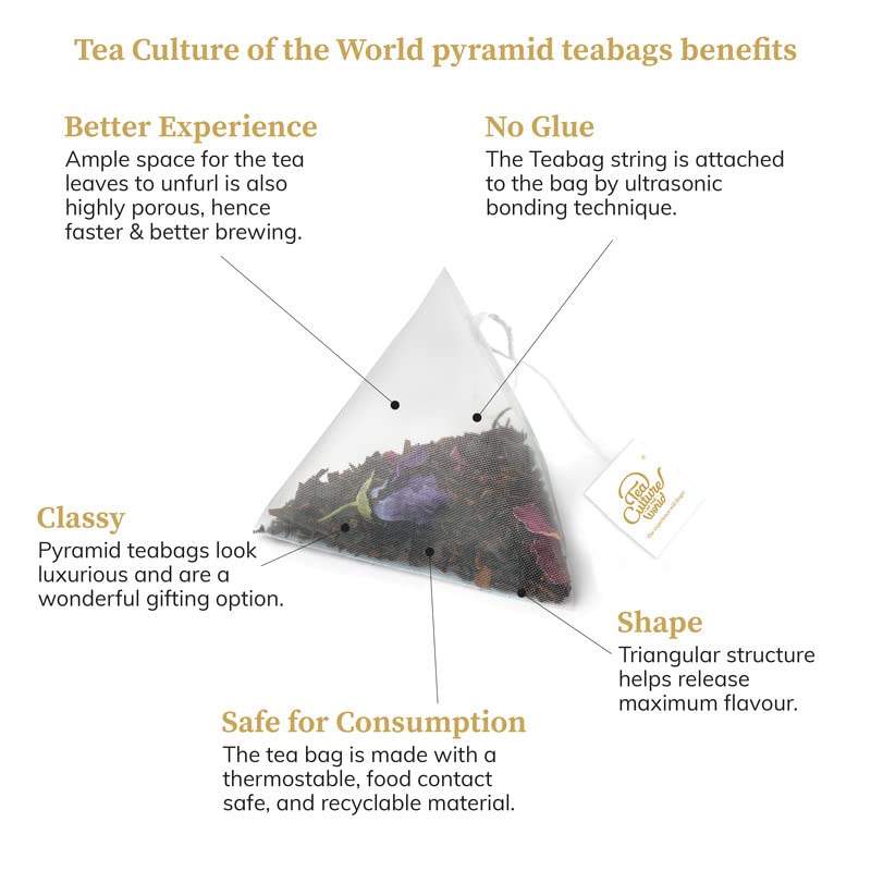 Tea Culture Of The World Kashmiri Kahwa Green Tea - Pack Of 2 X 16 Tea Bags | Improves Immunity, Relieves Stress - Medium Caffeine - Image 3