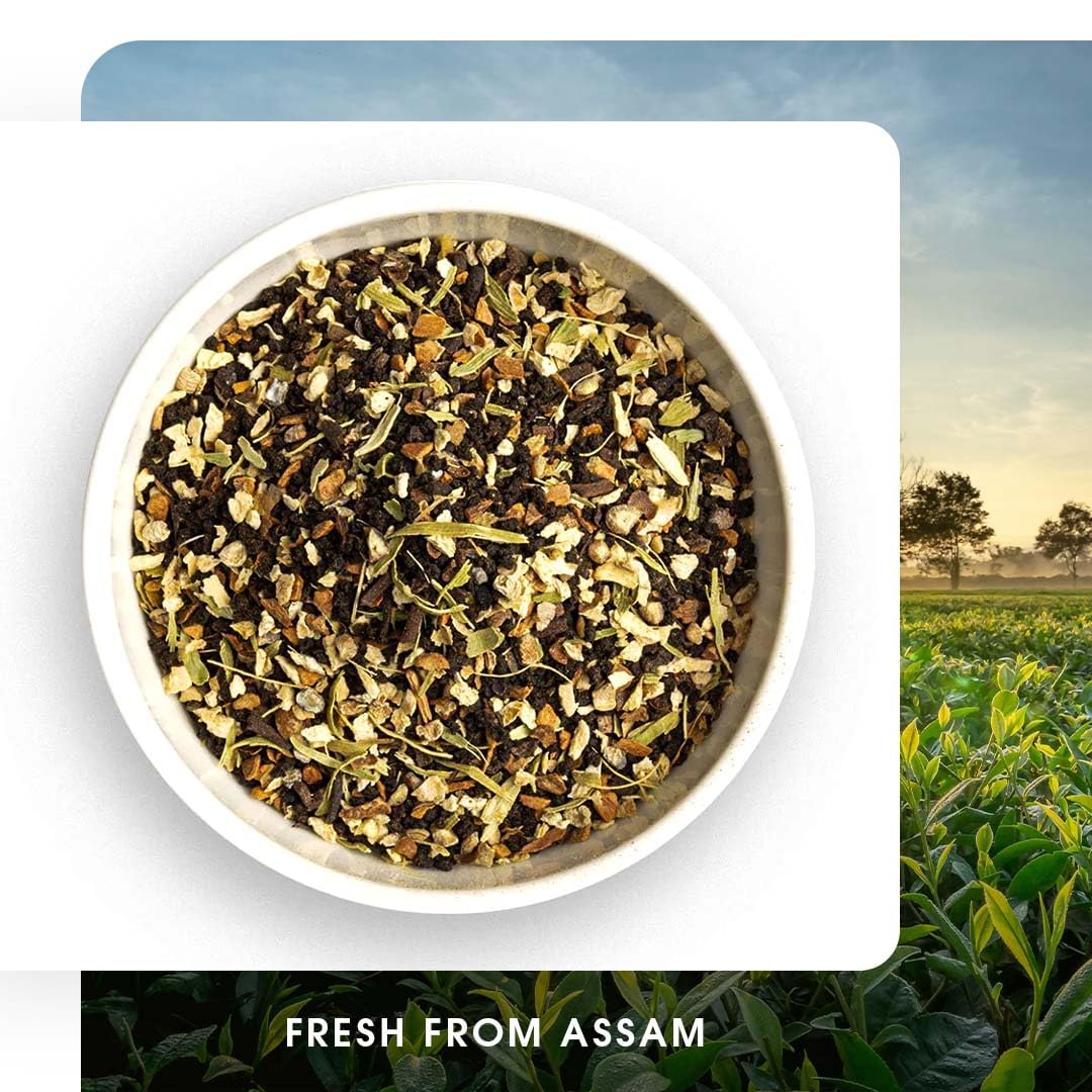 Teabox Fresh & Strong Assam Masala Chai Tea - 250gm, 8.8 Ounce | Strong Assam CTC Enriched With Cardamom, Cinnamon, Clove, Ginger, Black Pepper - Caffeine Free - Image 2