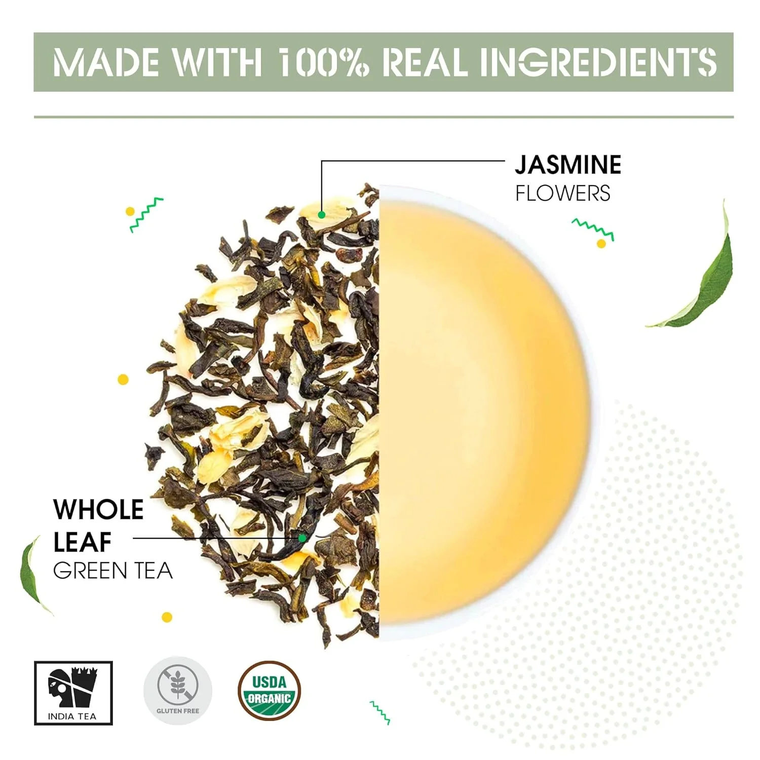 Teabox Jasmine Green Tea - 100gm, 3.5 Ounce | Made With 100% Whole Leaf - Natural Jasmine Flowers Sourced From Madurai | Low Caffeine, 0% Bitterness - Image 3