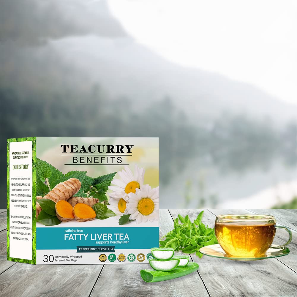 Teacurry Caffeine Free Fatty Liver Tea - 30 Individually Wrapped Tea Bags | Delicious Peppermint Giloy Tea - Supports Liver Wellness - Image 5