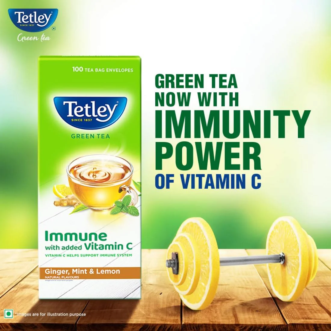Tetley Ginger, Mint & Lemon Green Tea - 100 Tea Bags Envelopes | Immune With Added Vitamin C - Rich In Antioxidants, Medium Caffeine - Image 4
