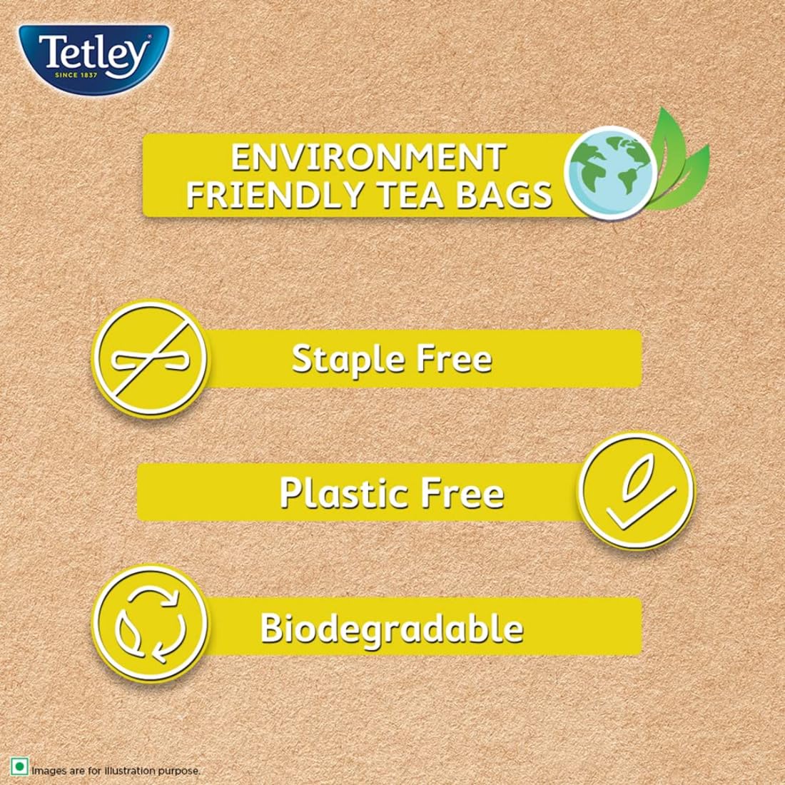 Tetley Lemon Twist Flavoured Refreshing Tea - 50 Tea Bags | Environment Friendly Tea Bags - Plastic Free, Biodegradable, Staple Free - Image 4
