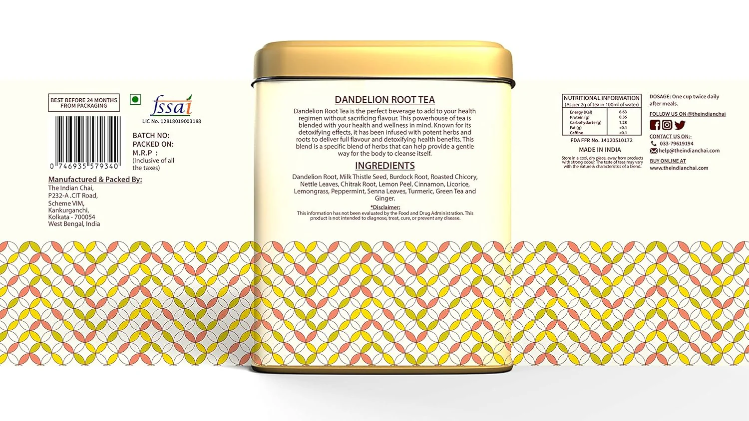 The Indian Chai Dandelion Root Tea - 30 Pyramid Tea Bags | Improves Kidney Function & Digestive Health - Caffeine Free, Gluten Free - Image 4