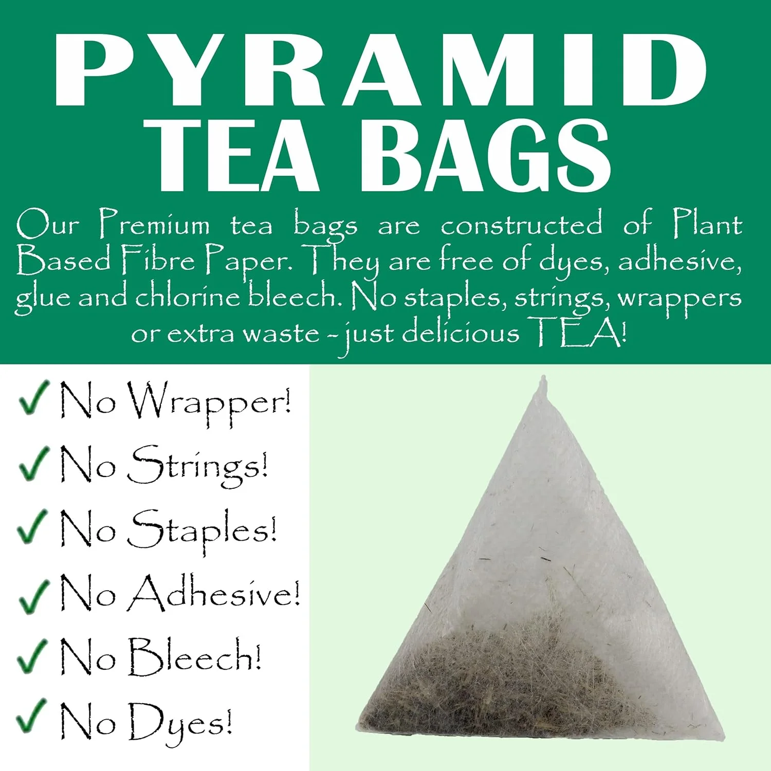 The Tea Trove Organic Peppermint Herbal Tea Bags In Resealable Pouch - 40 Pyramid Tea Bags | Environmentally Friendly Packaging - Eco Friendly, Caffeine Free - Image 4