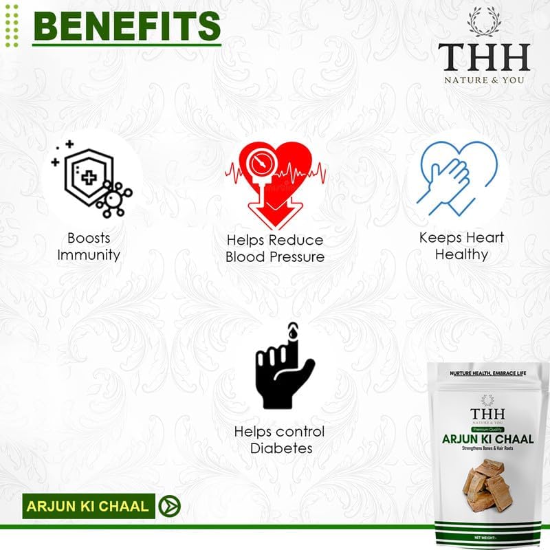 Thh Organic Arjun Ki Chaa Dried - Arjuna Tree Bark Raw, Lowers Bad Cholesterol, Helps In Increasing Excercise Tolerance | 800gm 1.7lbs - Image 3