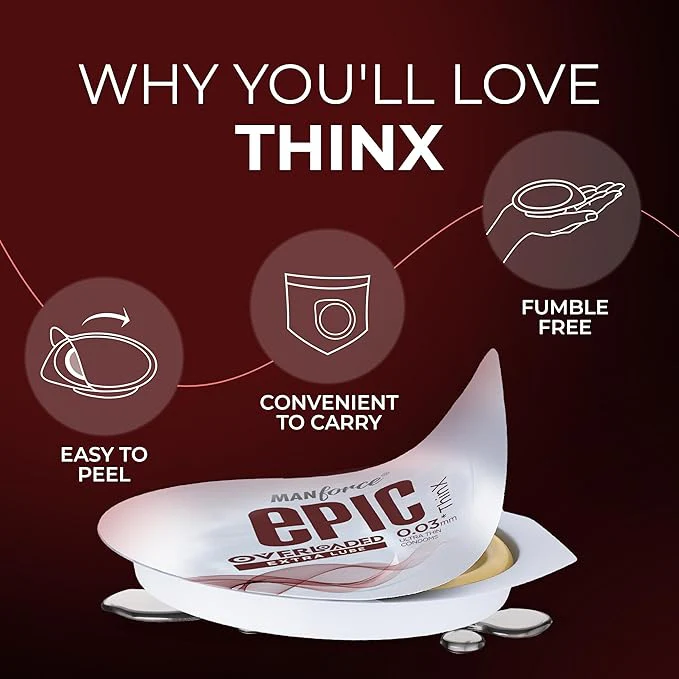 Thinx Overloaded | Ultra Thin Extra Lube Condoms With Easy Peel Pack | 3 Pcs - Image 3