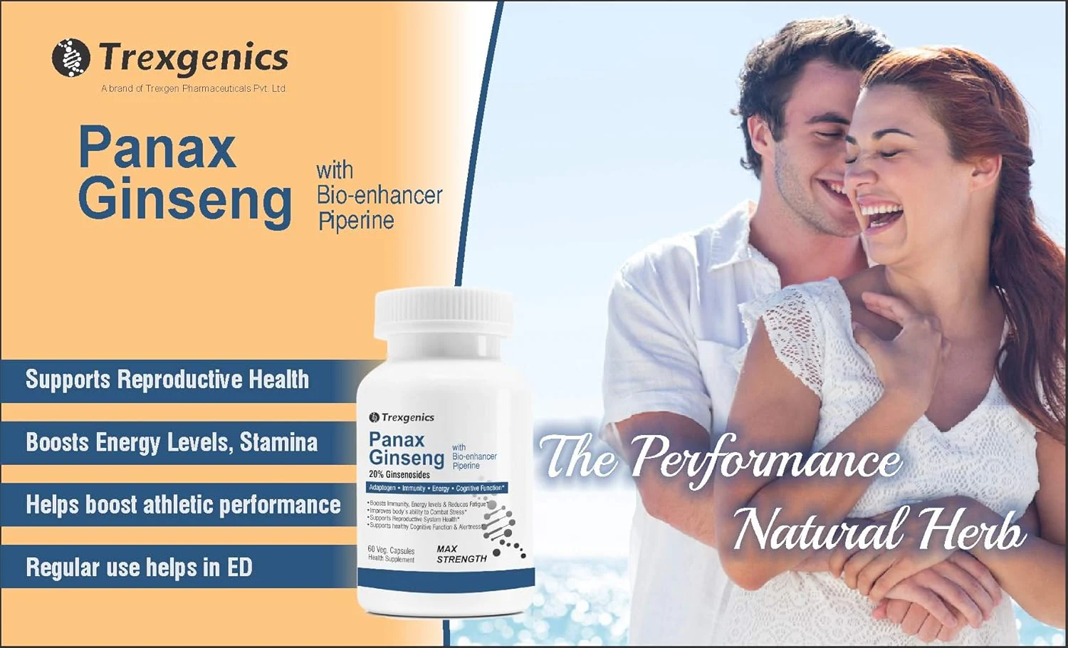 Trexgenics Panax Red Korean Ginseng 20% Ginesenosides 500mg Premium With Bio Enhancer Piperine 5mg Adaptogen, Immunity, Energy, Cognitive Function | 60 Veg Capsules 100gm 0.2lbs Each Pack Of 3 - Image 3
