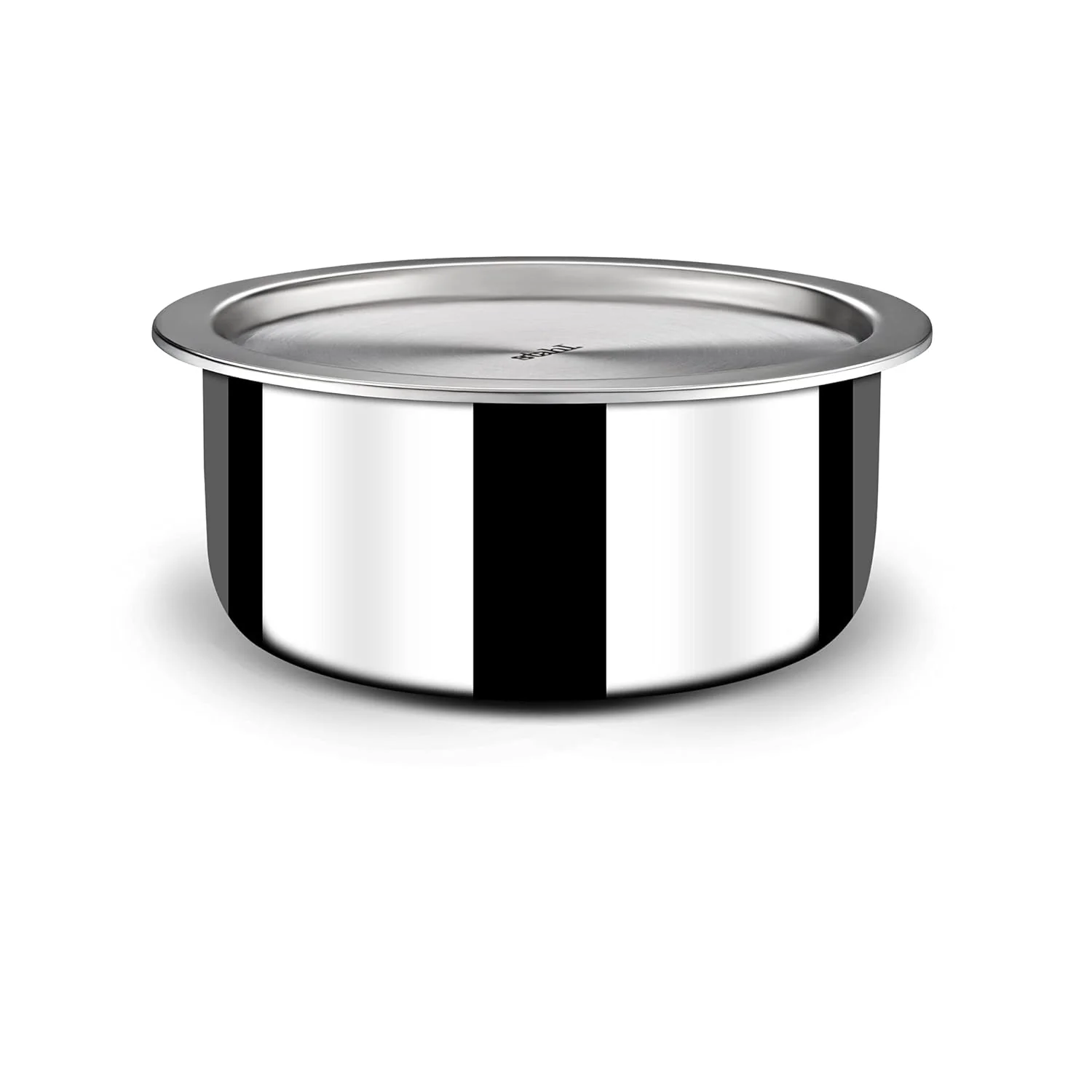 Triply Silver Stainless Steel Tope With Lid - 1.4 Liters, 16 Cm | Induction Base Triply Patila - Image 3