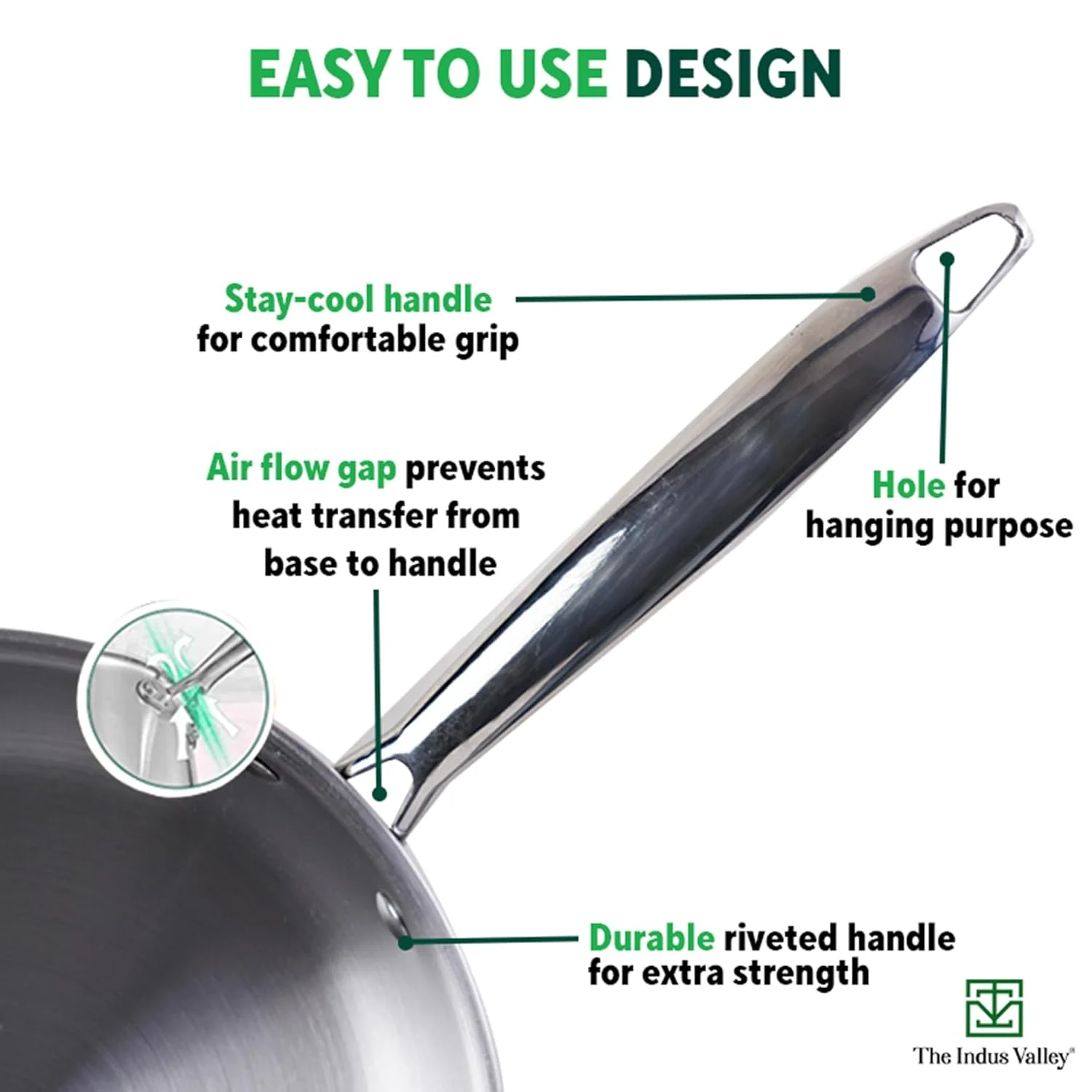 Triply Stainless Steel Fry Pan With Handle For 3-4 People - Large 26cm, 10.2 Inch, 1.9 Liters, 1.1 Kg | Induction Friendly, Nonstick 3-Layer Body, 100% Pure & Toxin-Free, No Chemical Coating - Image 6