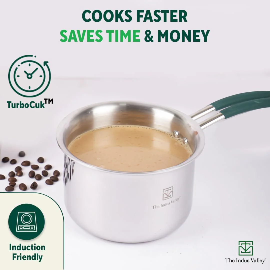 Triply Stainless Steel Sauce Pan Or Milk Pan With Steel Lid For 3-4 People | Medium, 19cm, 7.5 Inch, 2 Liters, 1.3 Kg - Induction Friendly, Nonstick 3-Layer Body, 100% Pure & Toxin-Free - Image 6