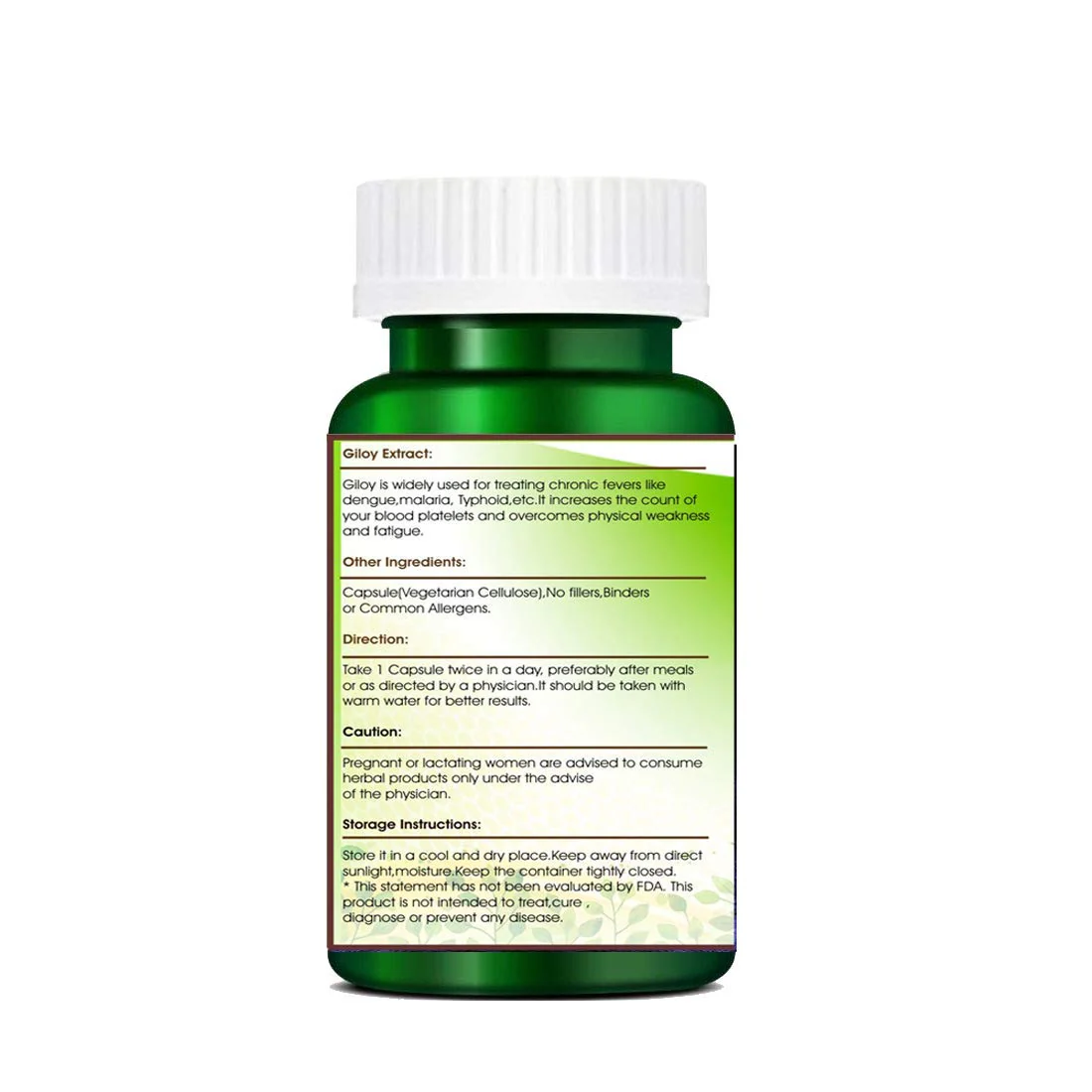 True Essence Heera Ayurvedic Research Foundation Giloy Extract 500mg Immunity | 60 Veg Capsules 100gm 0.2lbs - Image 4