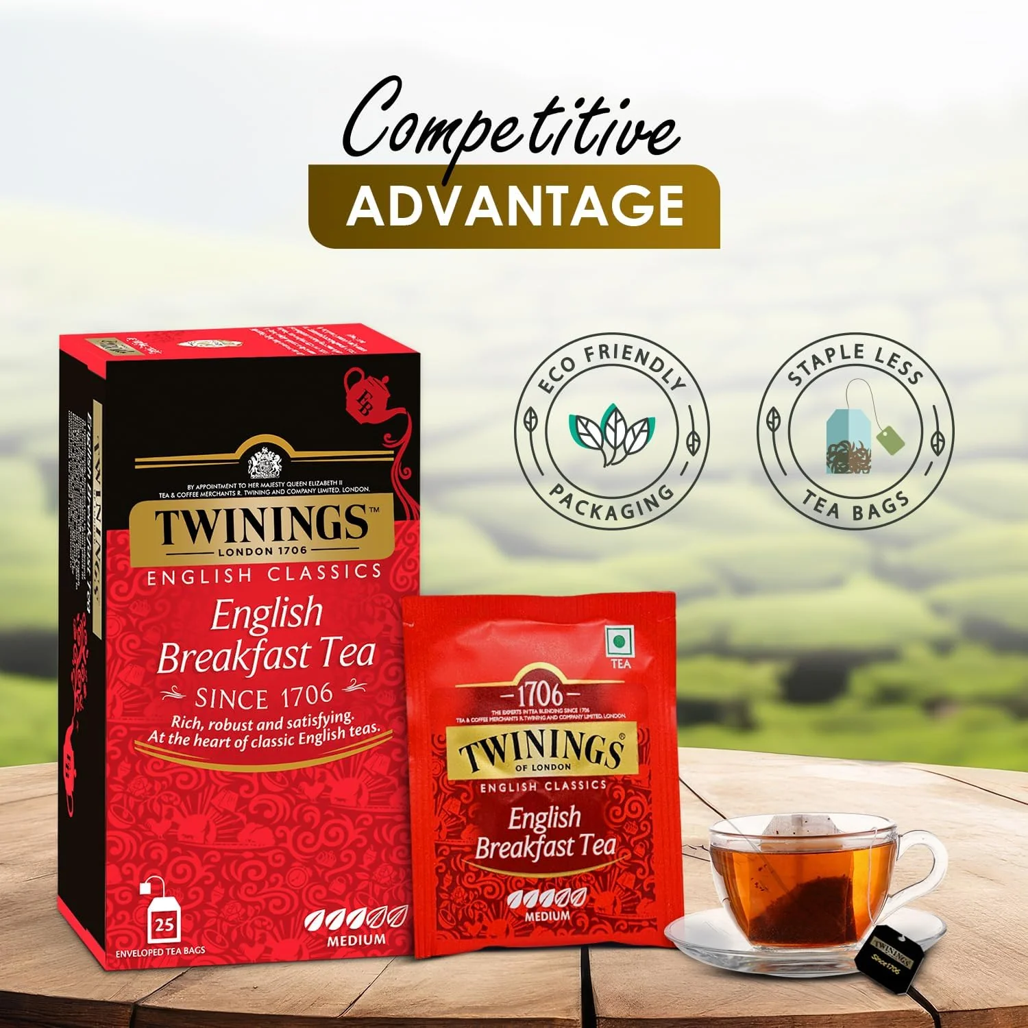 Twinings English Breakfast Tea - 25 Enveloped Teabags | English Classic Range Premium Black Tea - Medium Strength, Rich Flavor, High Caffeine - Image 5