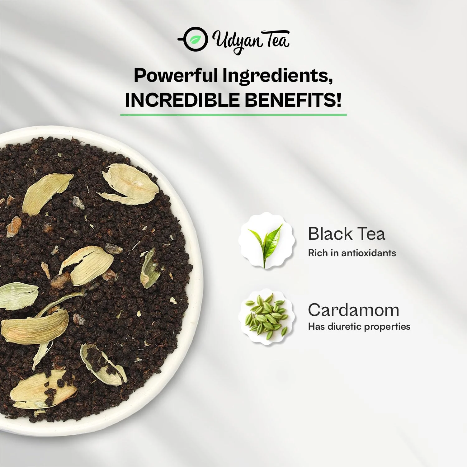 Udyan Tea Elaichi Chai - 250gm, 8.8 Ounce | Premium CTC Black Tea With Aromatic Cardamom - Handcrafted Small Batch Blend For Immunity & Stress Relief | High Caffeine - Image 3