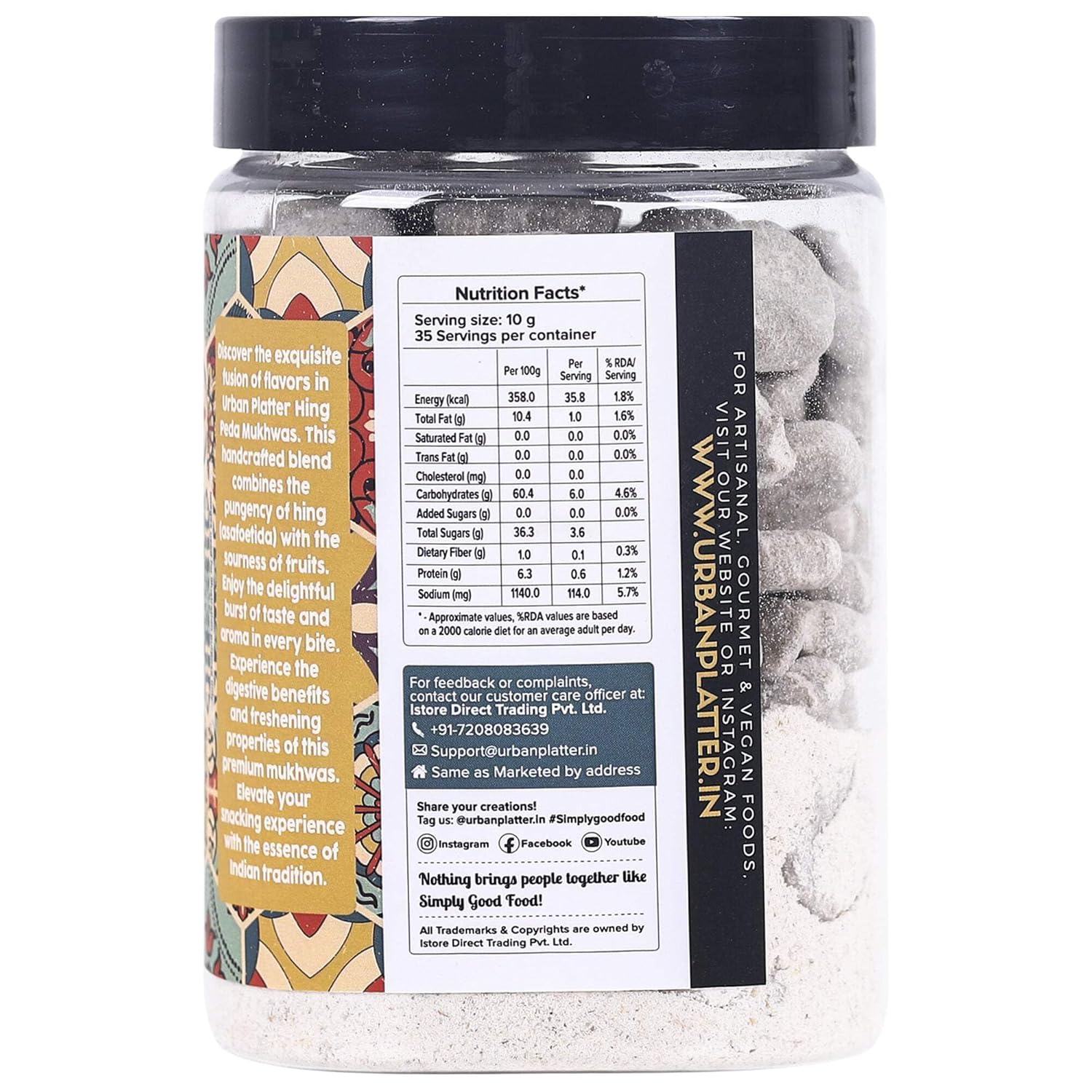 Urban Platter Hing Peda Mukhwas 350gm, (Jar Pack) - Image 2