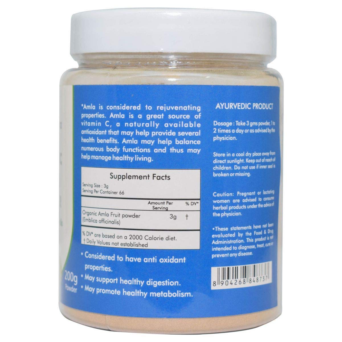 Ved Tattva Organic Amla Powder Powder, Good For Digestion , Helps Promotes Strong Hair | 200gm 0.4lbs Each Pack Of 2 - Image 4