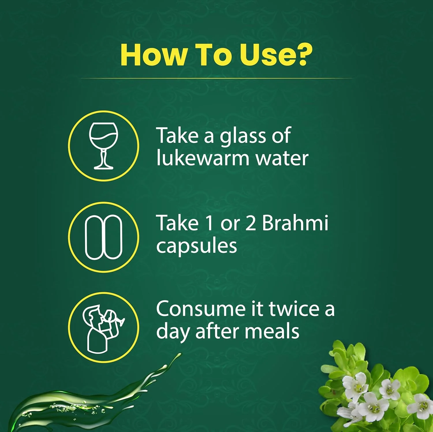 Vedikroots Organic Brahmi Capsules Natural Brain & Memory Support Herbal Supplement For Stress Relief & Focus, Rich In Antioxident, Helps Improve Memory | 60 Veg Capsules 100gm 0.2lbs - Image 4