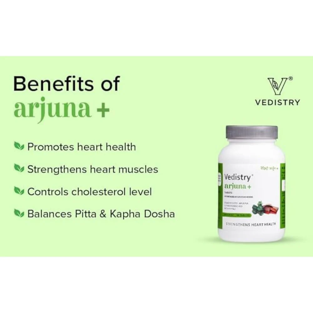 Vedistry Arjuna Tablets For Heart, Promotes Heart Health & Blood Pressure, Ayurvedic Enrich With Pippali, Controls Cholesterol Level | 60 Tablets 100gm 0.2lbs Each Pack Of 3 - Image 5