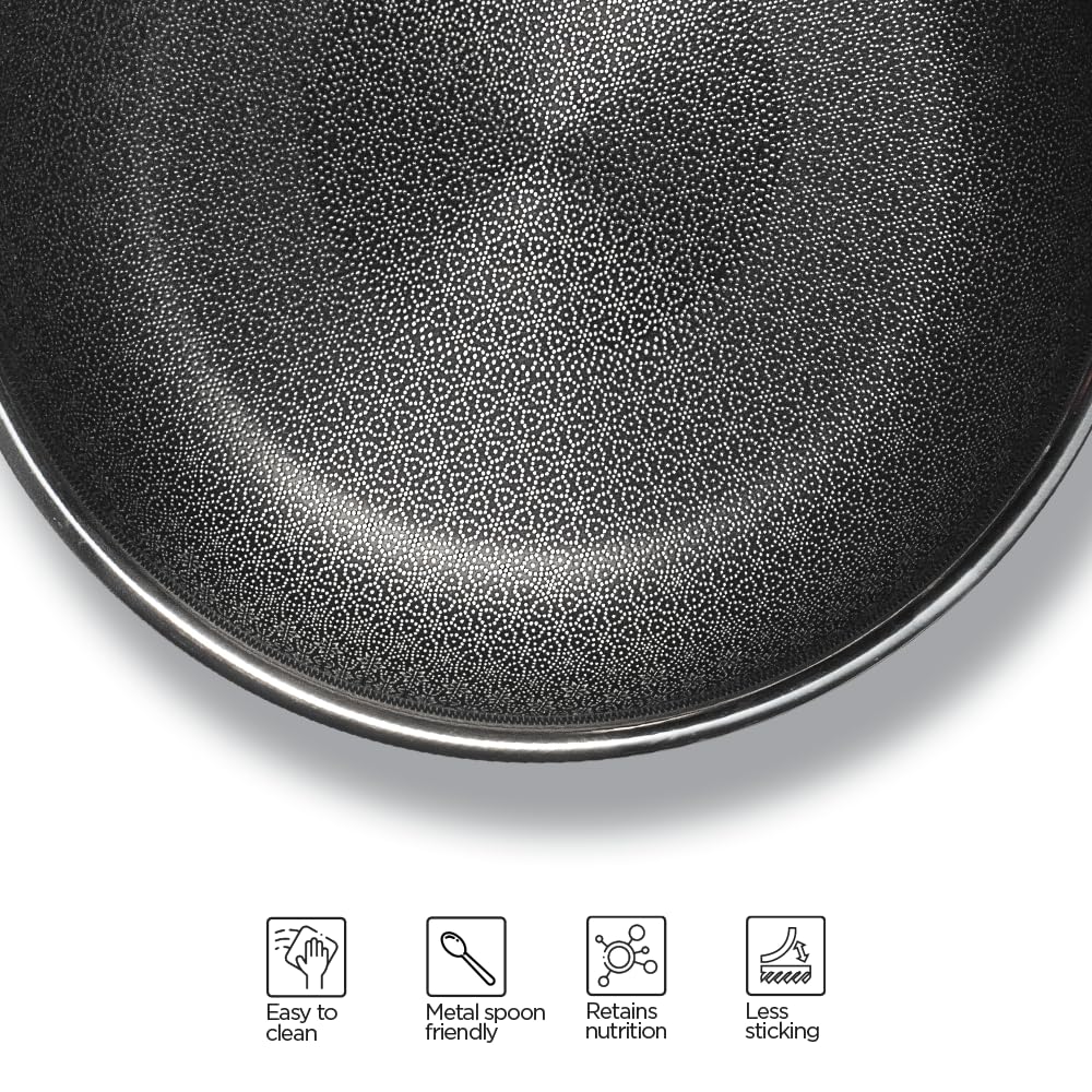 Vida Stainless Steel Triply Frypan With Glass Lid - 24 Cm, 1.8 Liters | Etched Nonstick PTFE - Rivet Less Handle | Gas & Induction Base | 7 Yrs Warranty - Image 5