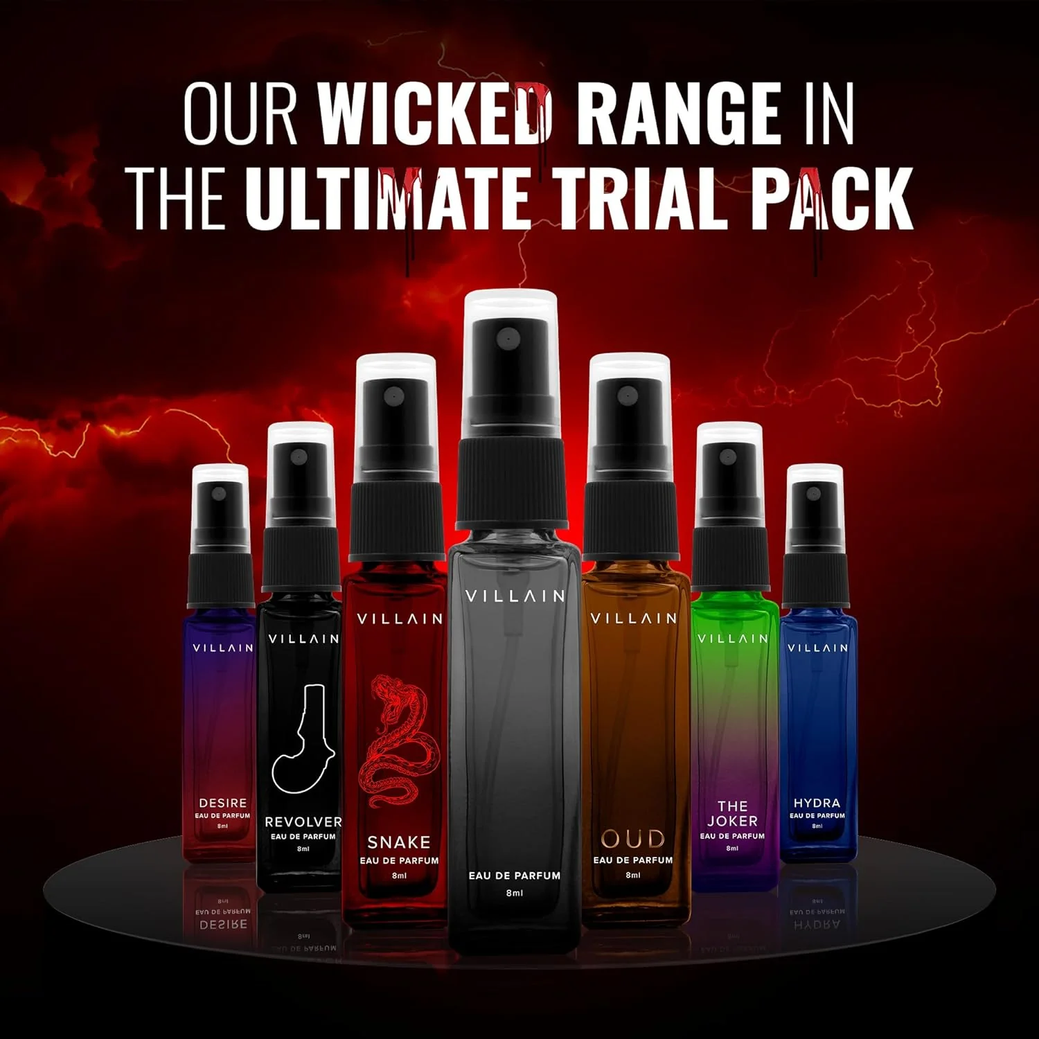 Villain 7 Deadly Scents Combo Trial Pack Of 7 X 0.27 Fl.oz. | Pocket Perfume For Men | Eau De Parfums - Image 3